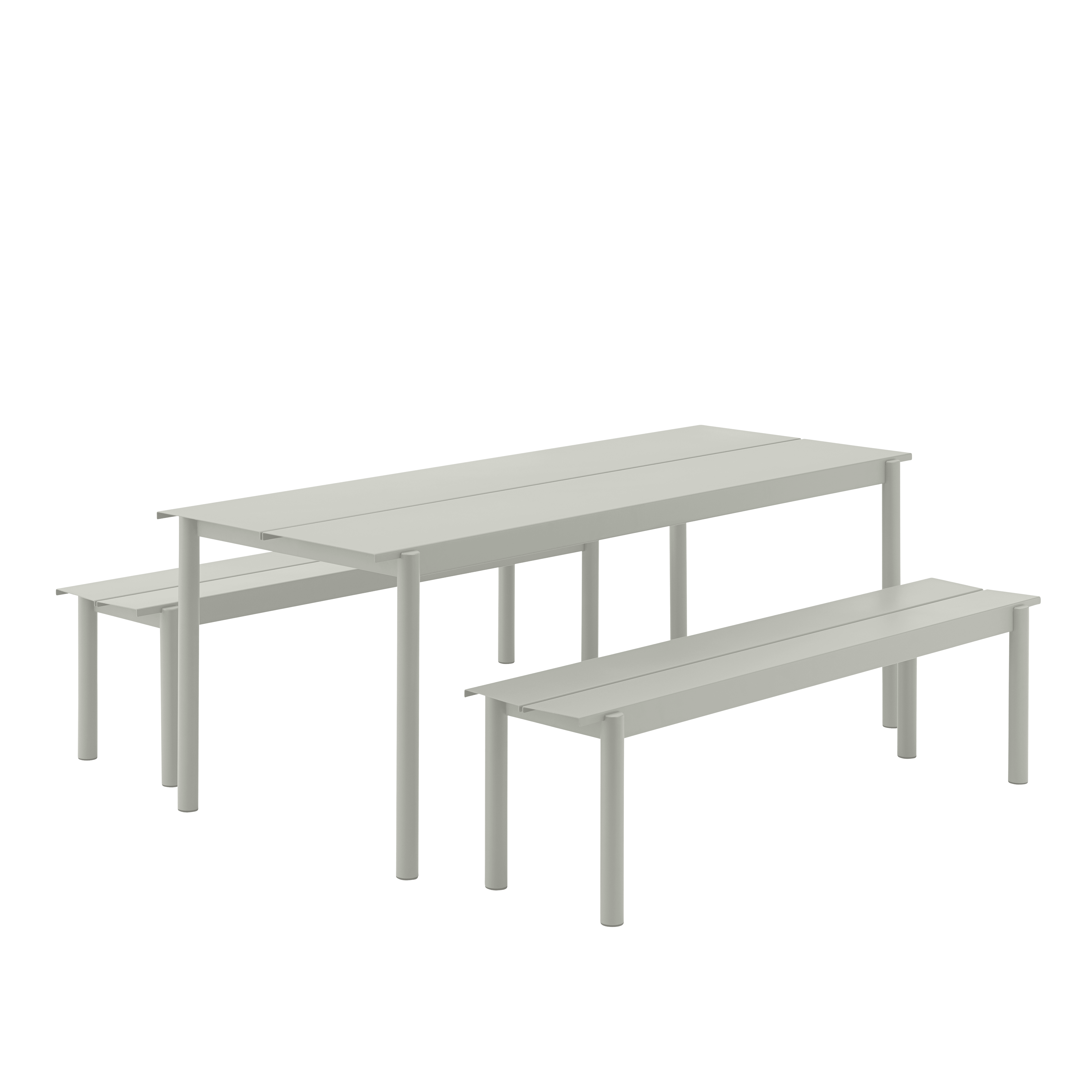 Tisch für den Außenbereich LINEAR grauer Stahl