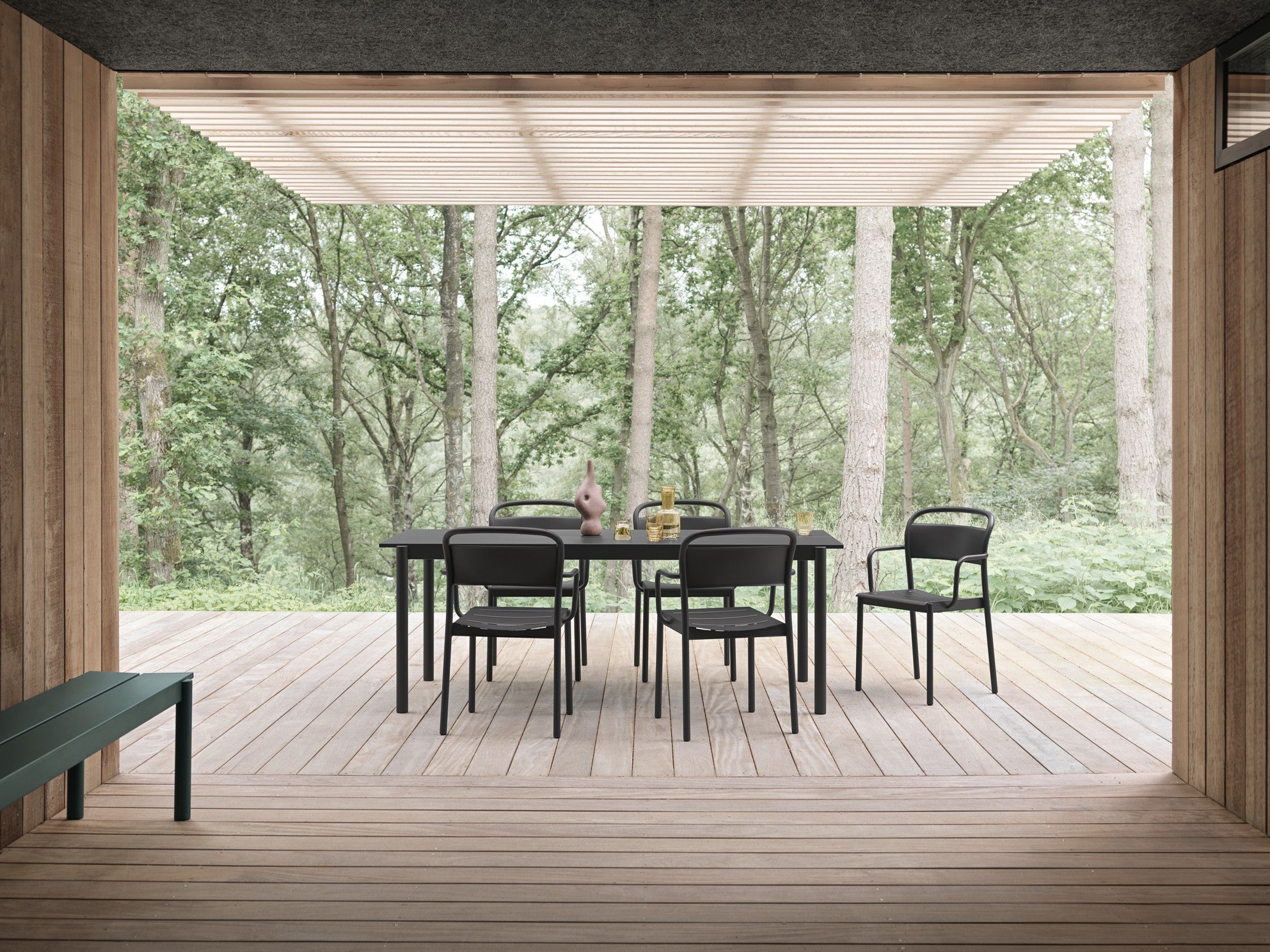 LINEAR Outdoor Armchair Black Steel