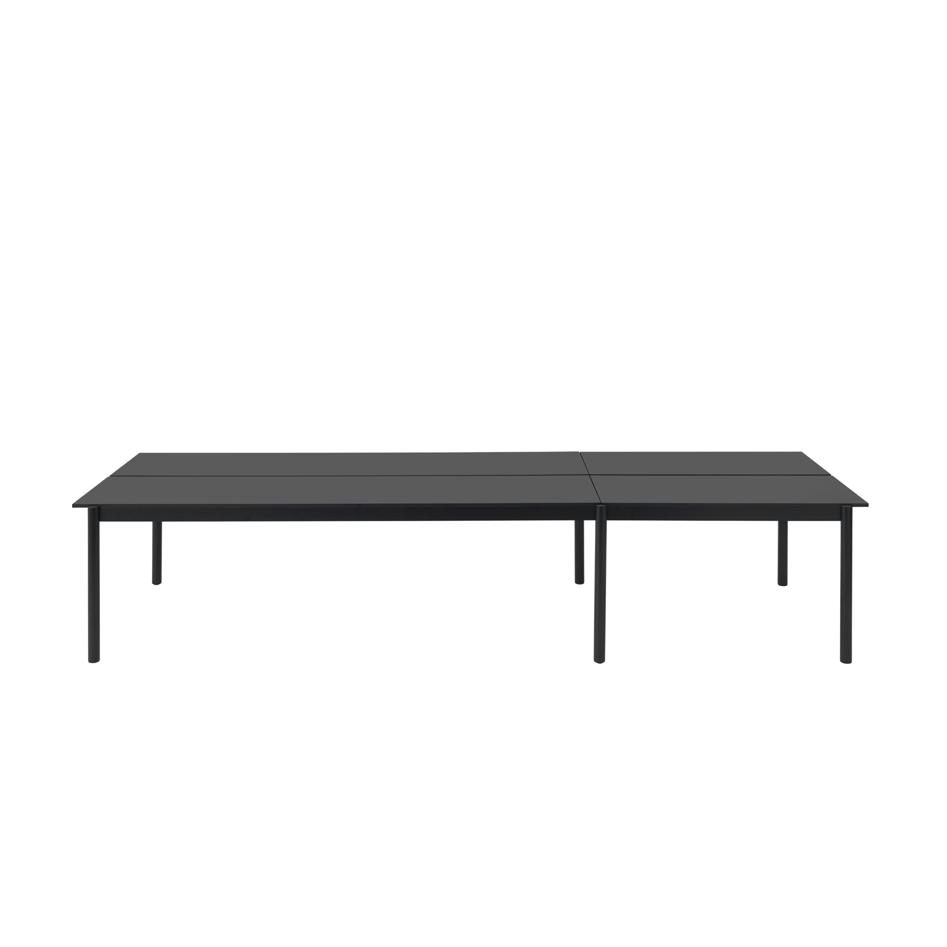 Bürotisch LINEAR SYSTEM - KONFIGURATION 1 schwarzes Nanolaminat mit schwarzem Gestell