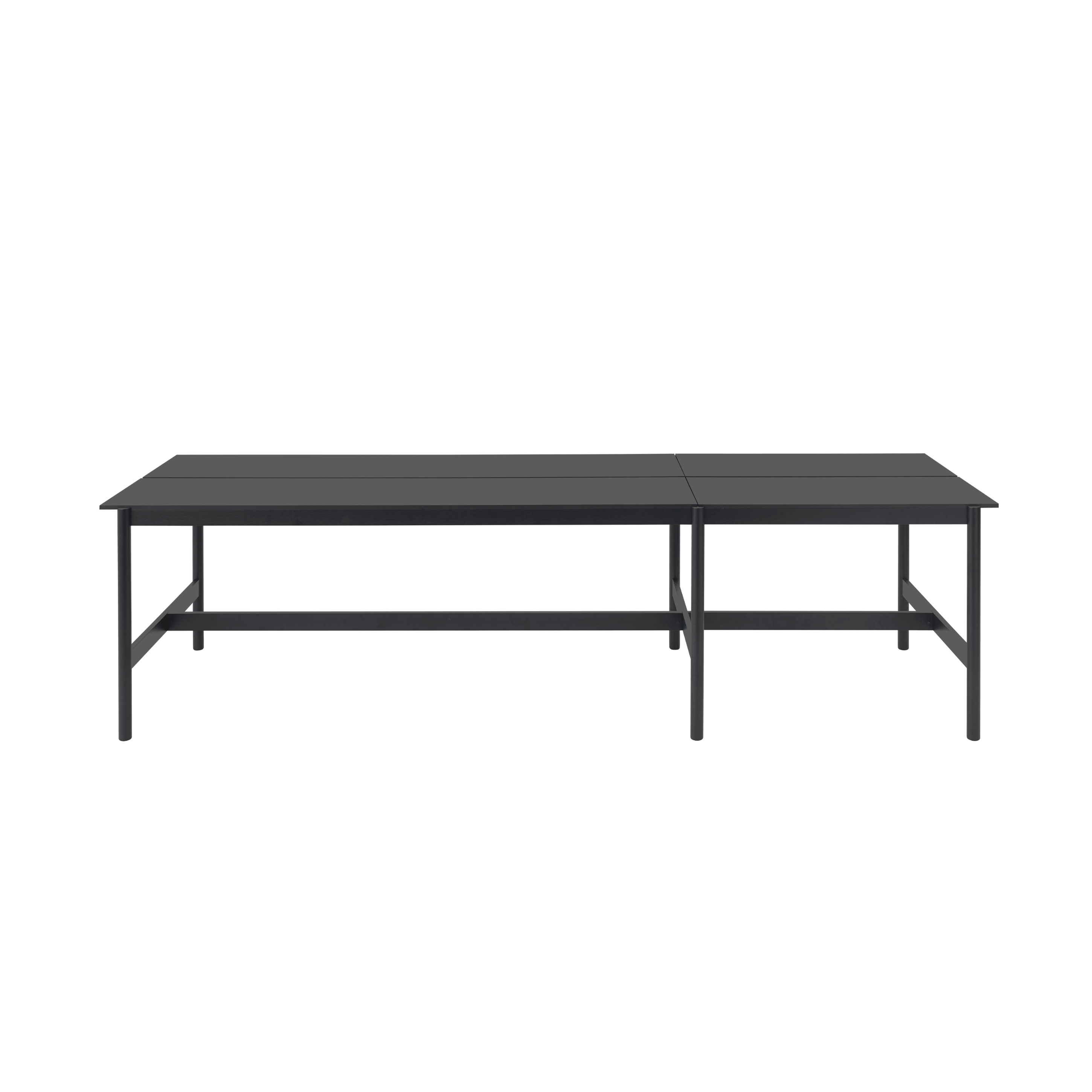 LINEAR SYSTEM HIGH Office Desk - CONFIGURATION 1 in black nanolaminate with a black base