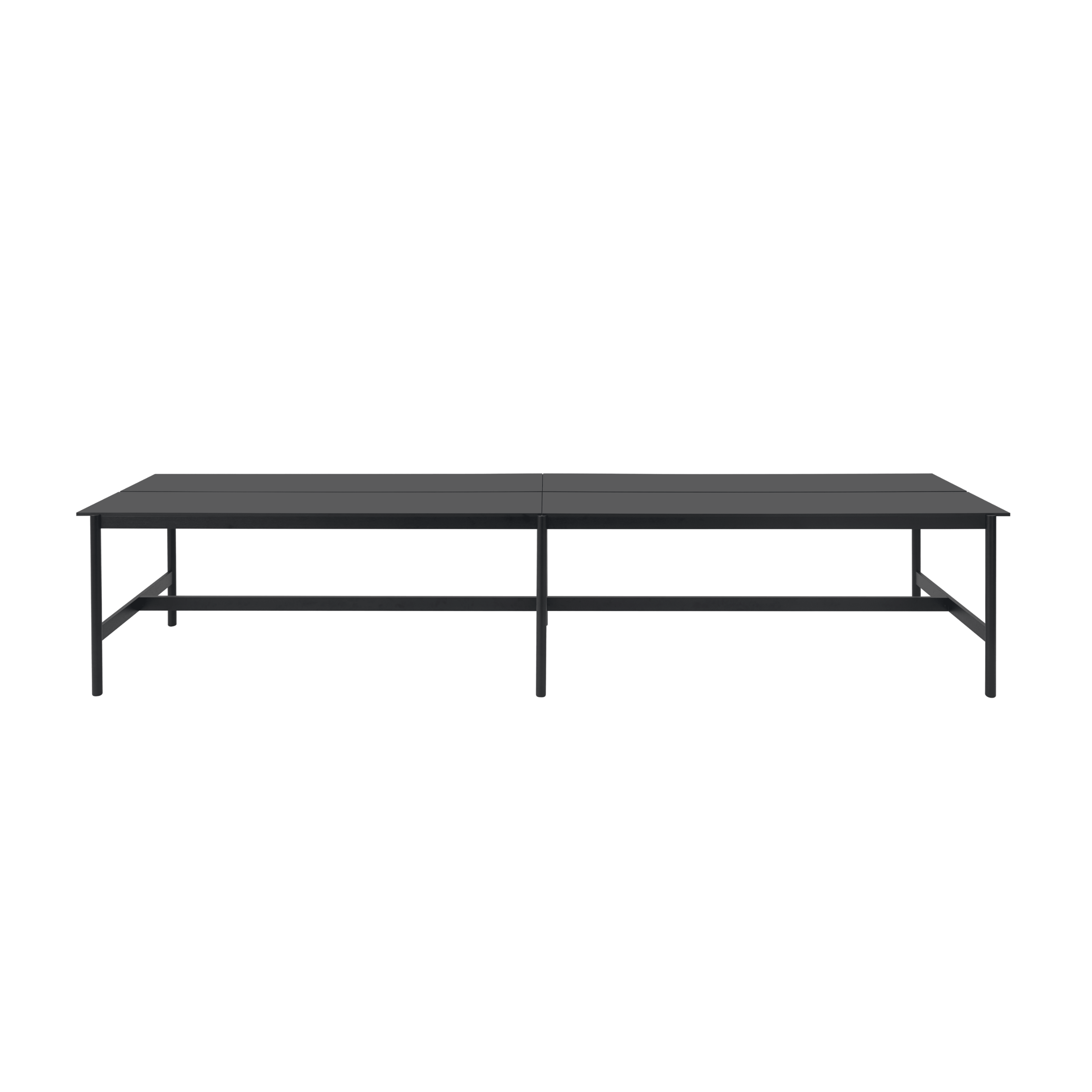 LINEAR SYSTEM HIGH Office Table - CONFIGURATION 2 black nanolaminate with black base