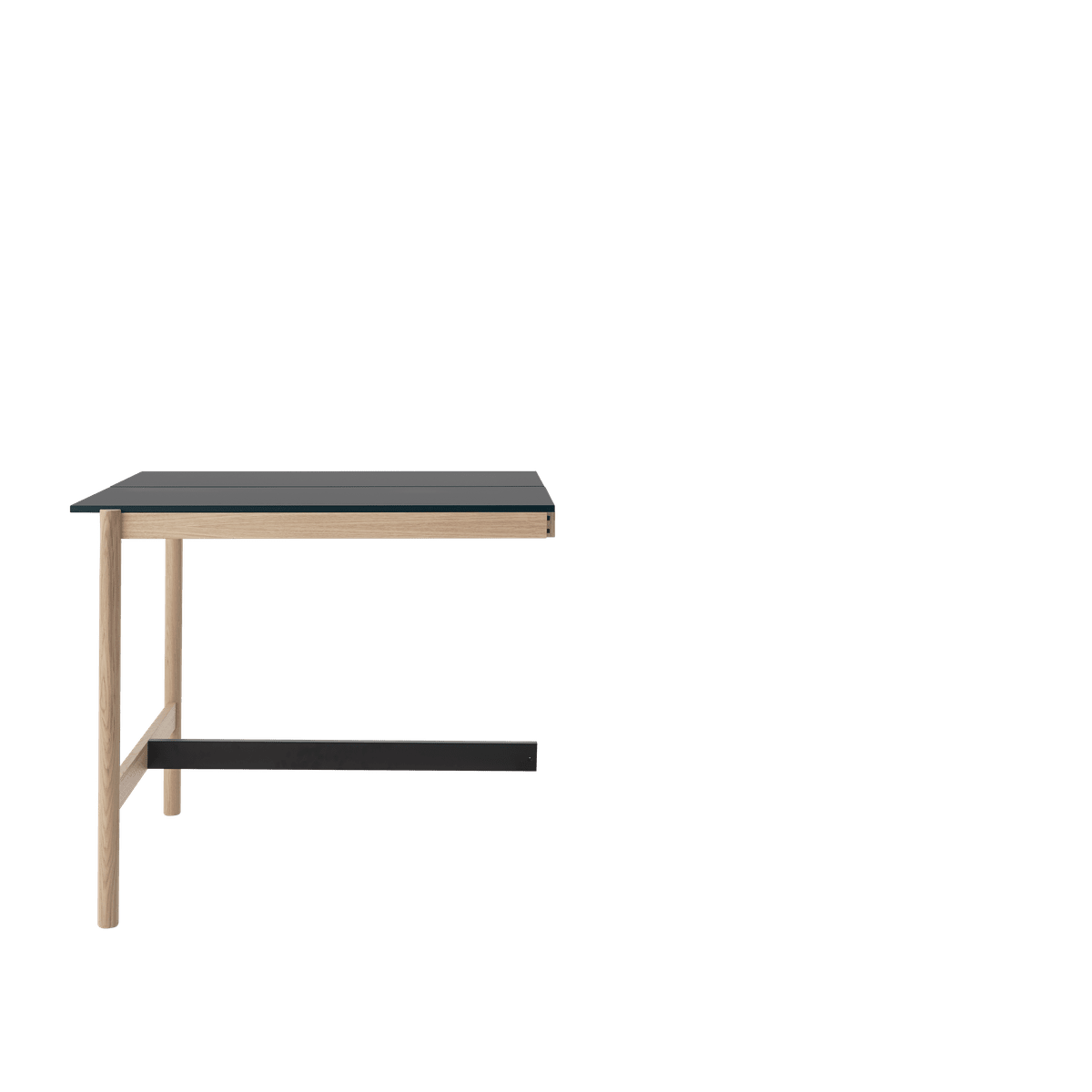 LINEAR SYSTEM HIGH Office Table in Black Nanolaminate with Oak Base