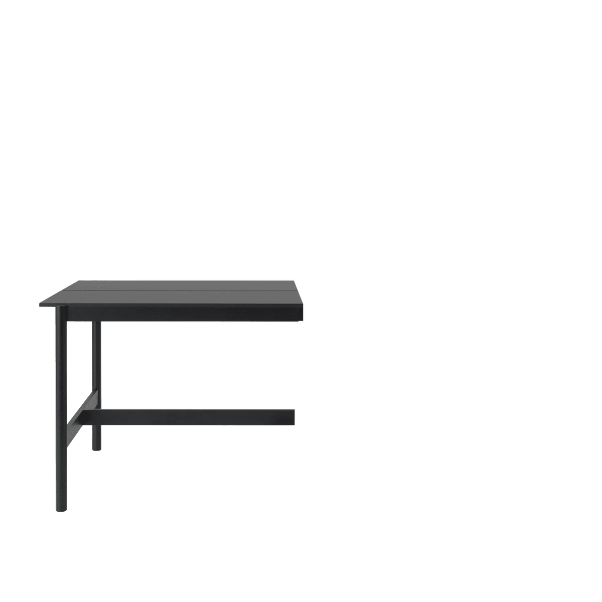 LINEAR SYSTEM HIGH Black Office Desk with Black Base and Nanolaminate Finish
