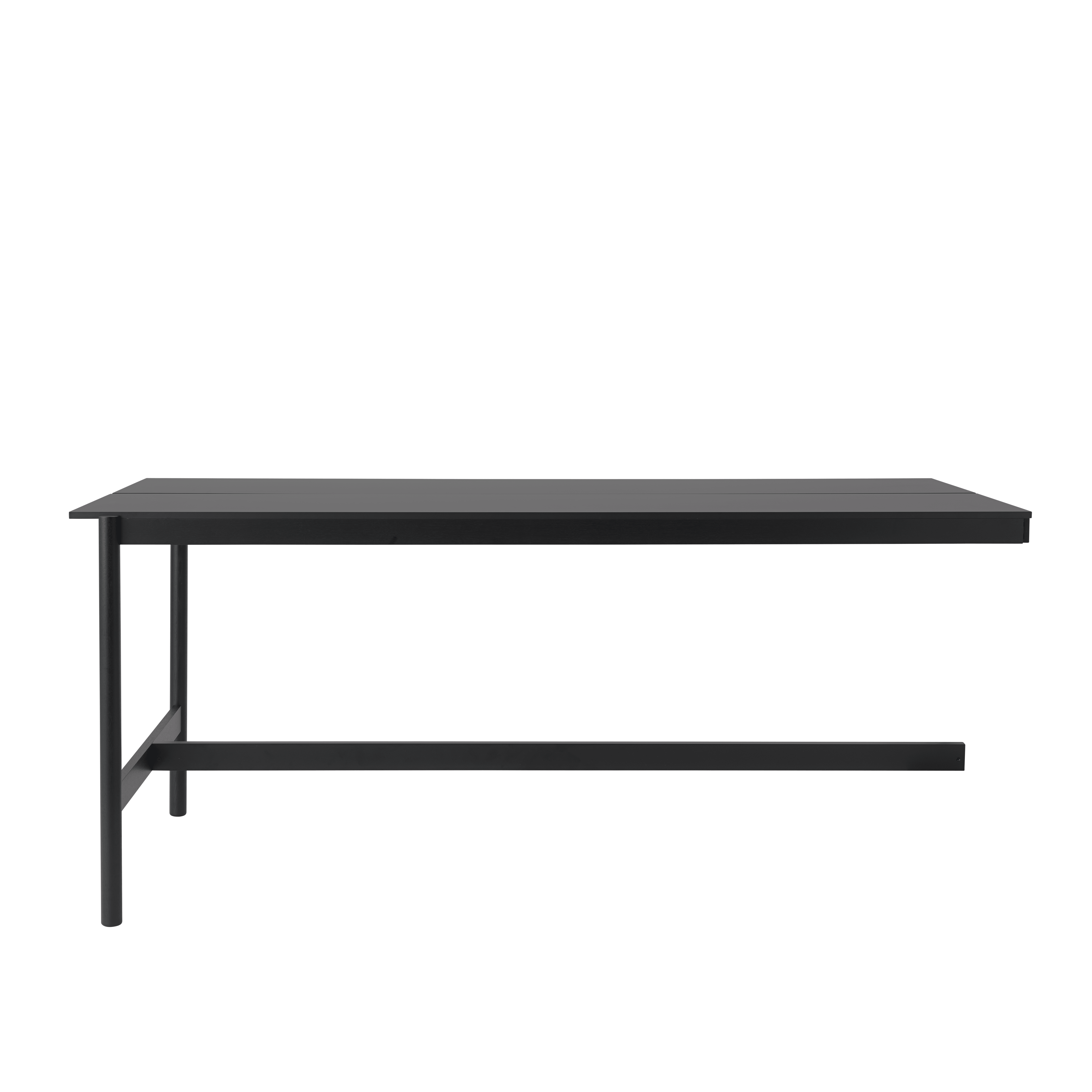 LINEAR SYSTEM HIGH Office Table - CONFIGURATION 2 black nanolaminate with black base