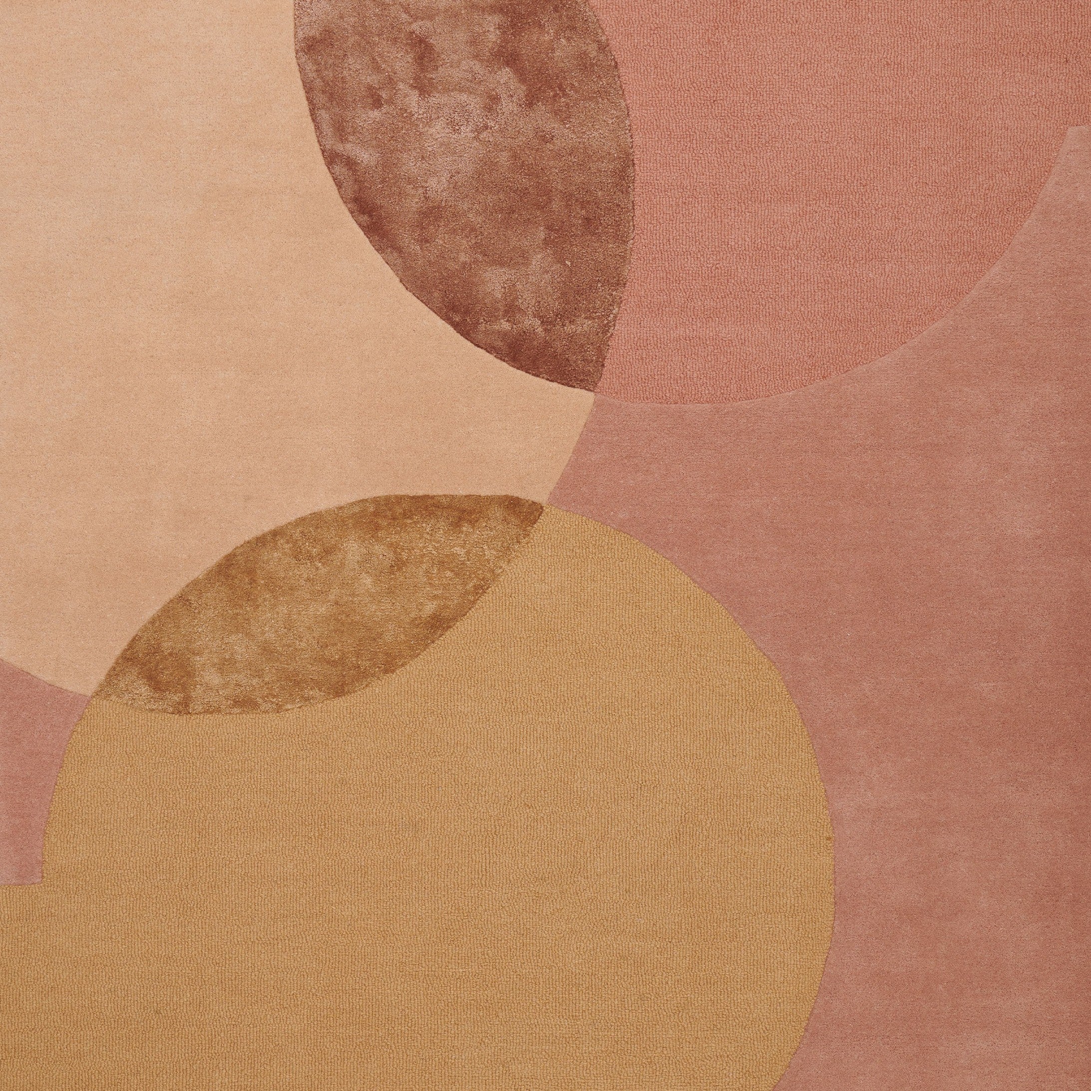 CALDERA mustard rug with pink