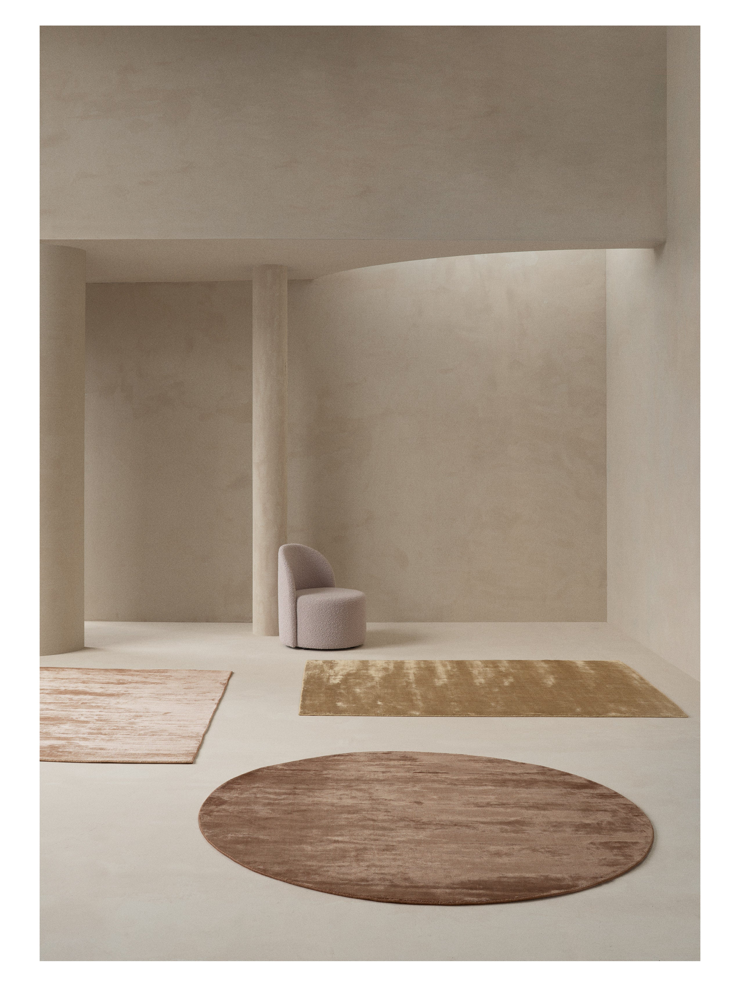 Round rug LUCENS mustard