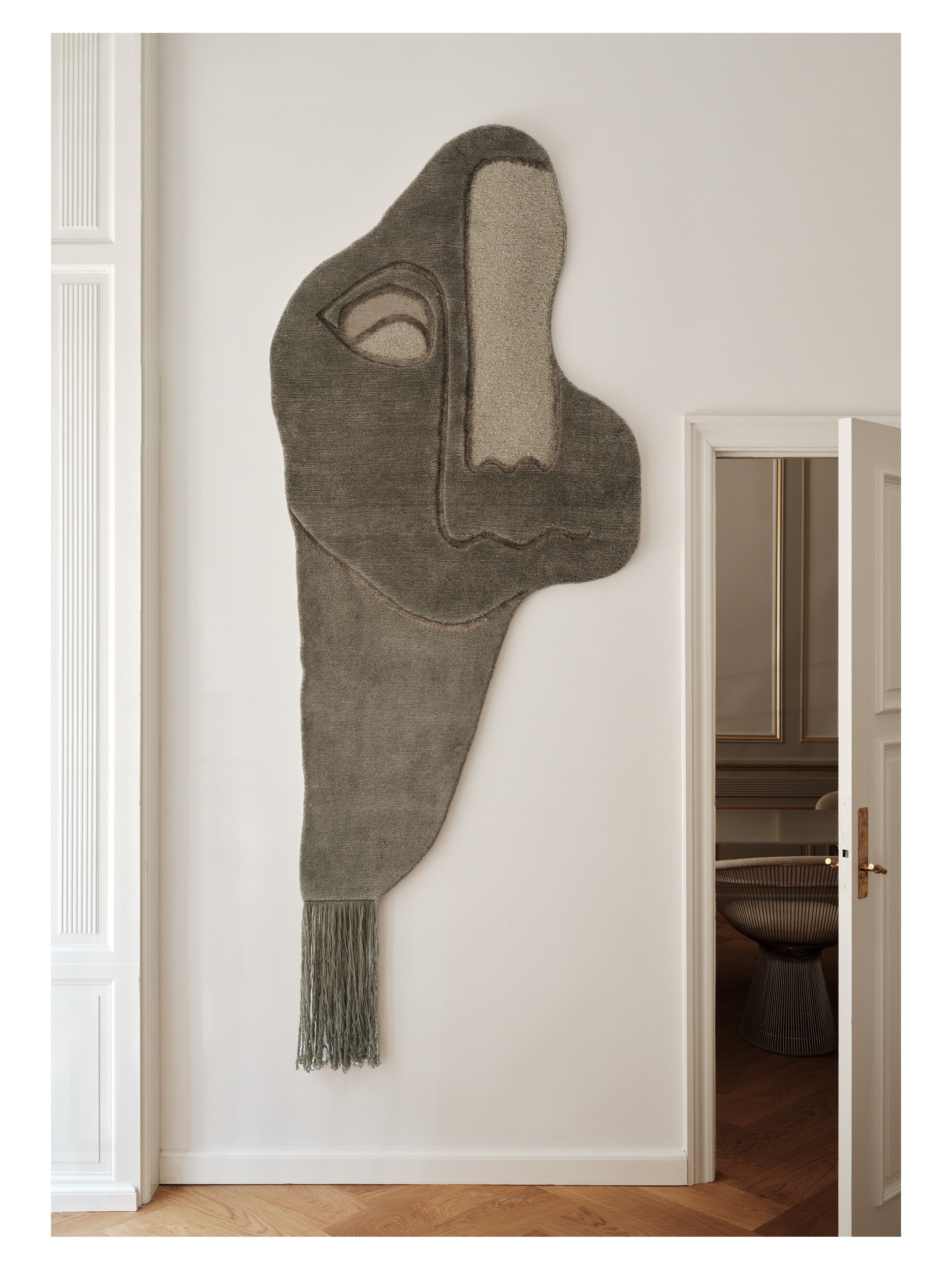 Dekorativer Teppich UNMASKED EYE dunkelgrün