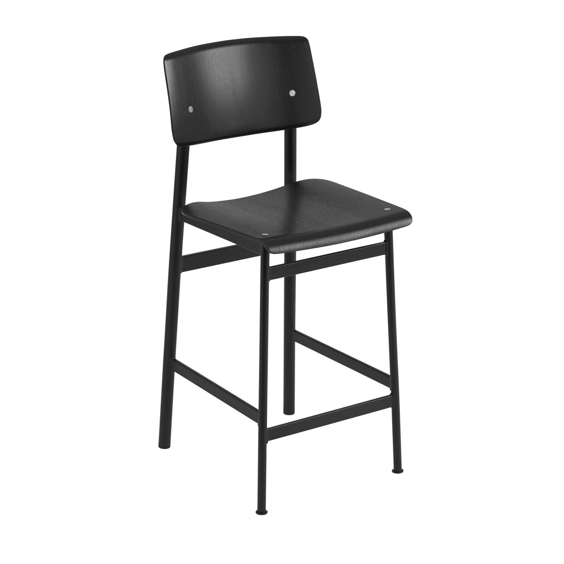 Barhocker LOFT schwarzes Eichenfurnier mit schwarzem Gestell