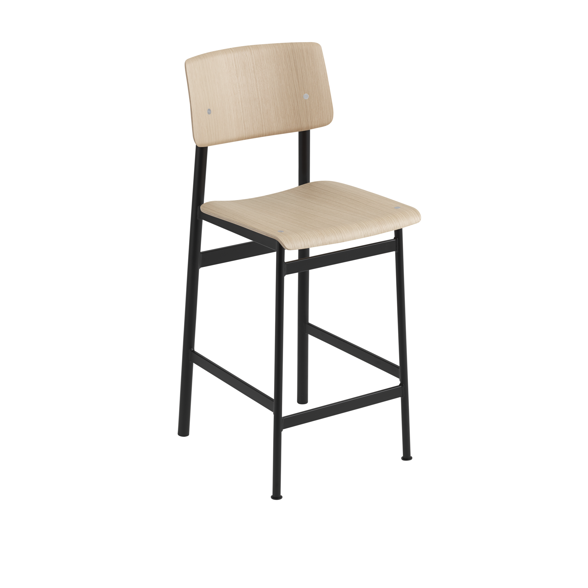 Barhocker LOFT Eichenfurnier mit schwarzem Gestell