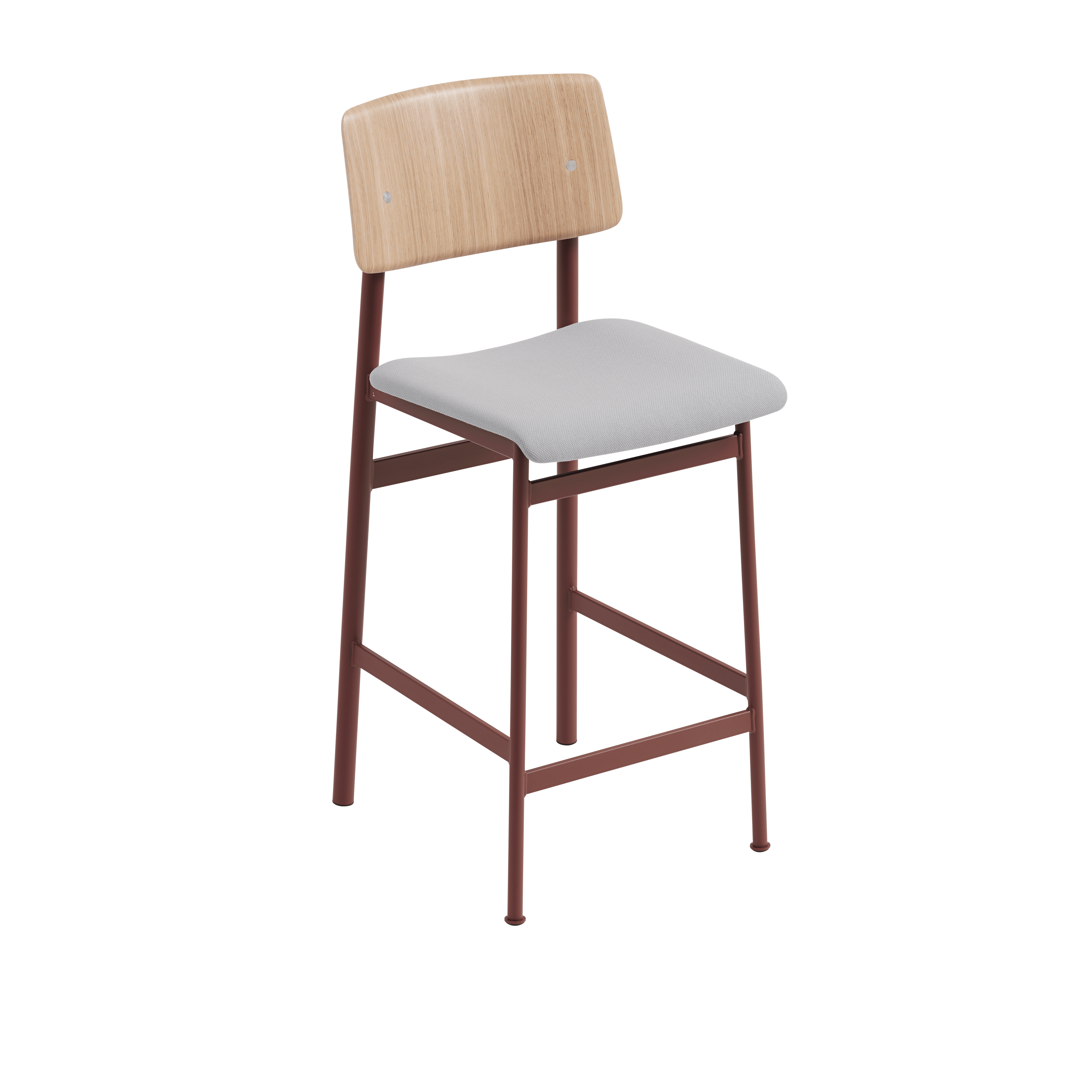 Personalisierbarer LOFT Barhocker mit bordeauxfarbenem Gestell