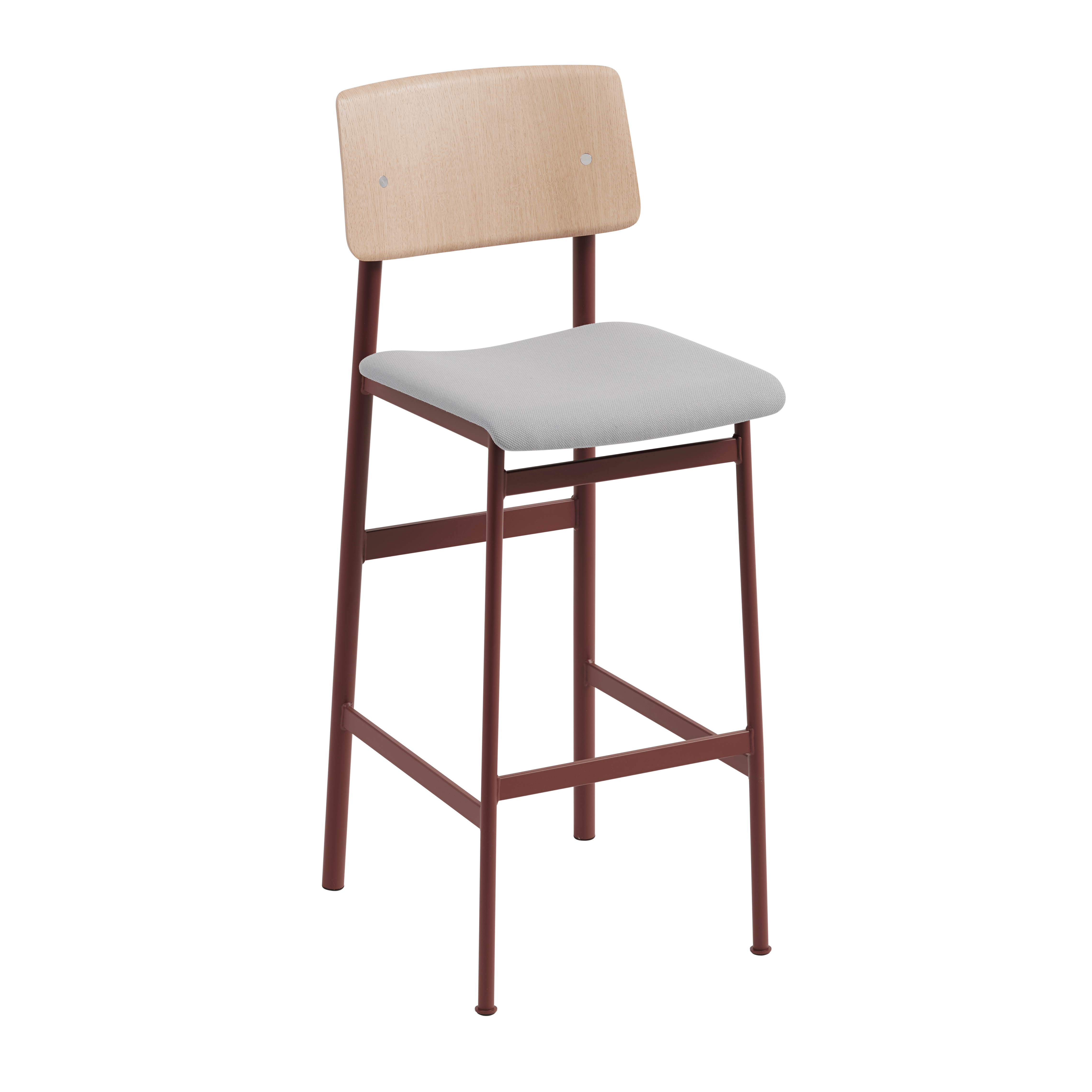 Personalisierbarer LOFT Barhocker mit bordeauxfarbenem Gestell