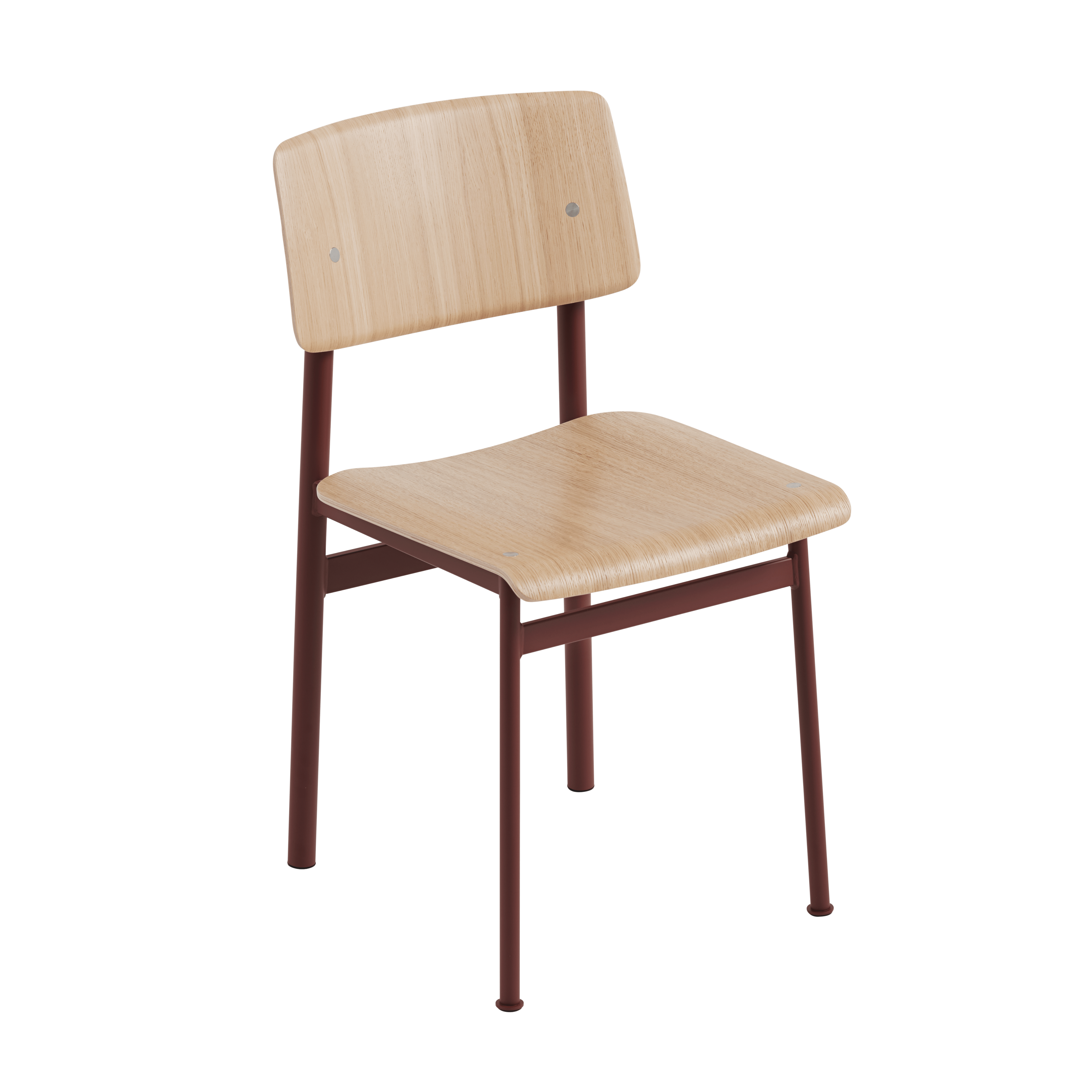 LOFT Chair with Oak Veneer and Burgundy Base