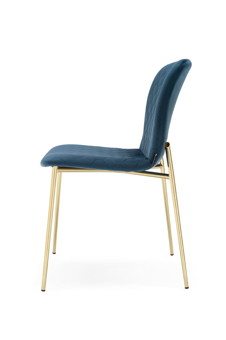 LOVE upholstered chair with a golden base