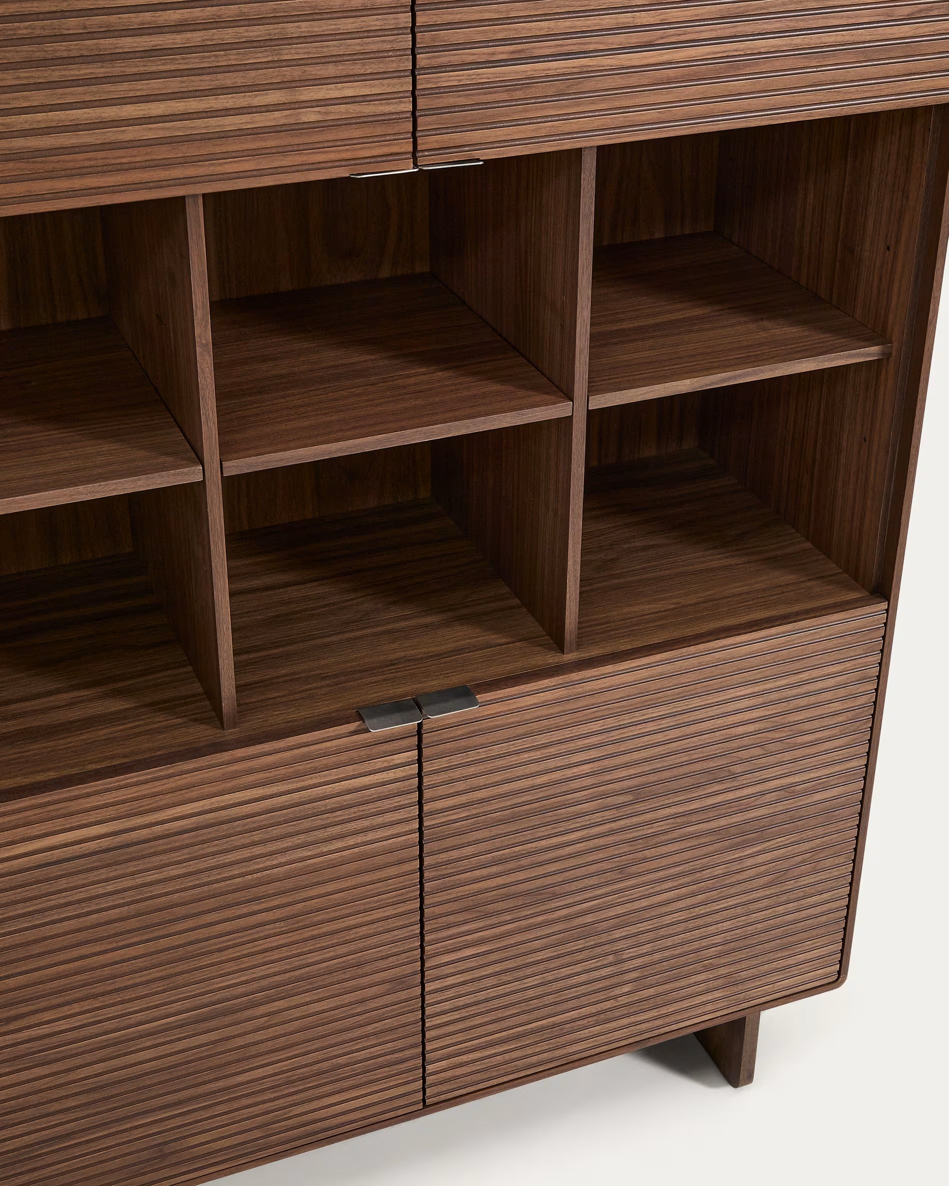 NORLEN display cabinet dark brown walnut veneer