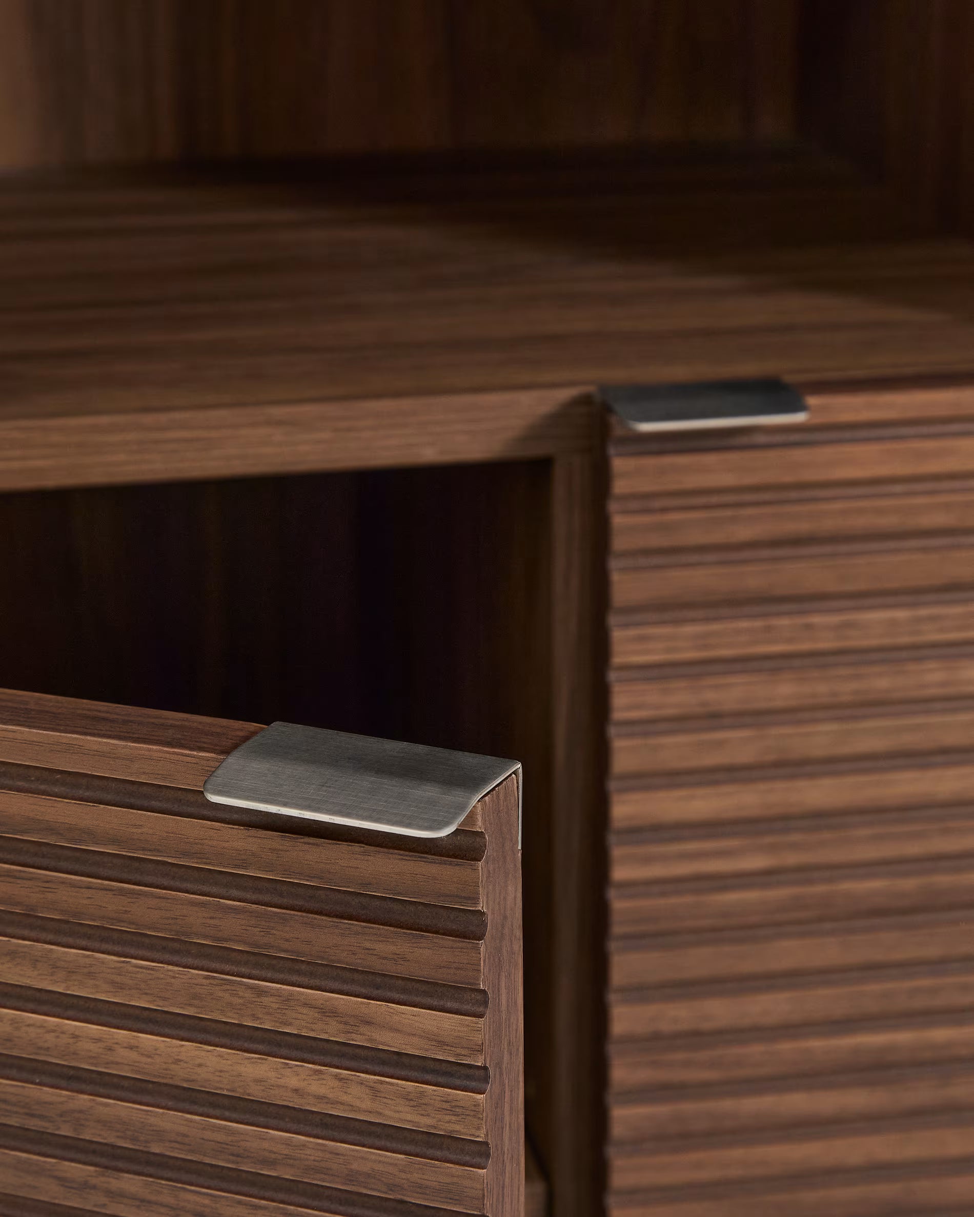 NORLEN display cabinet dark brown walnut veneer