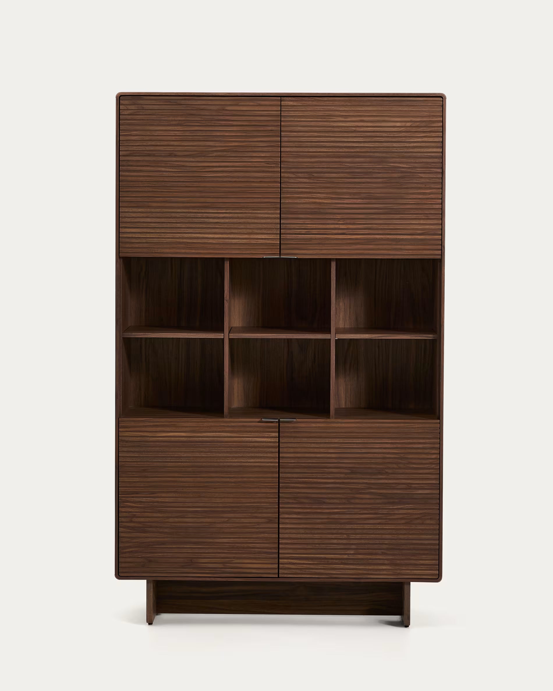 NORLEN display cabinet dark brown walnut veneer