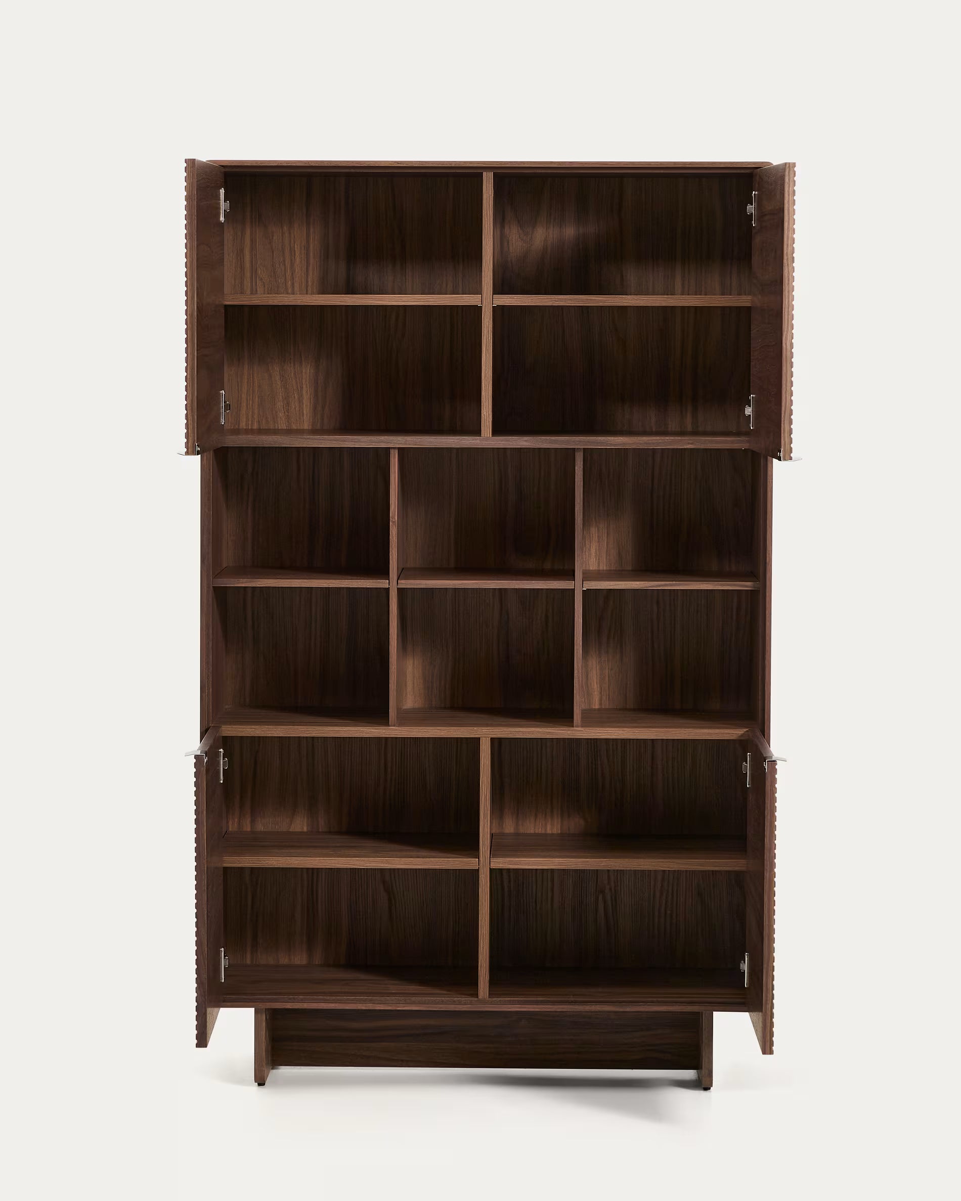 NORLEN display cabinet dark brown walnut veneer