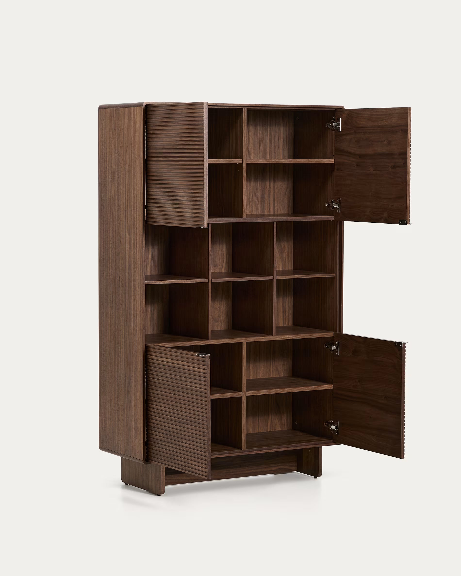 NORLEN display cabinet dark brown walnut veneer