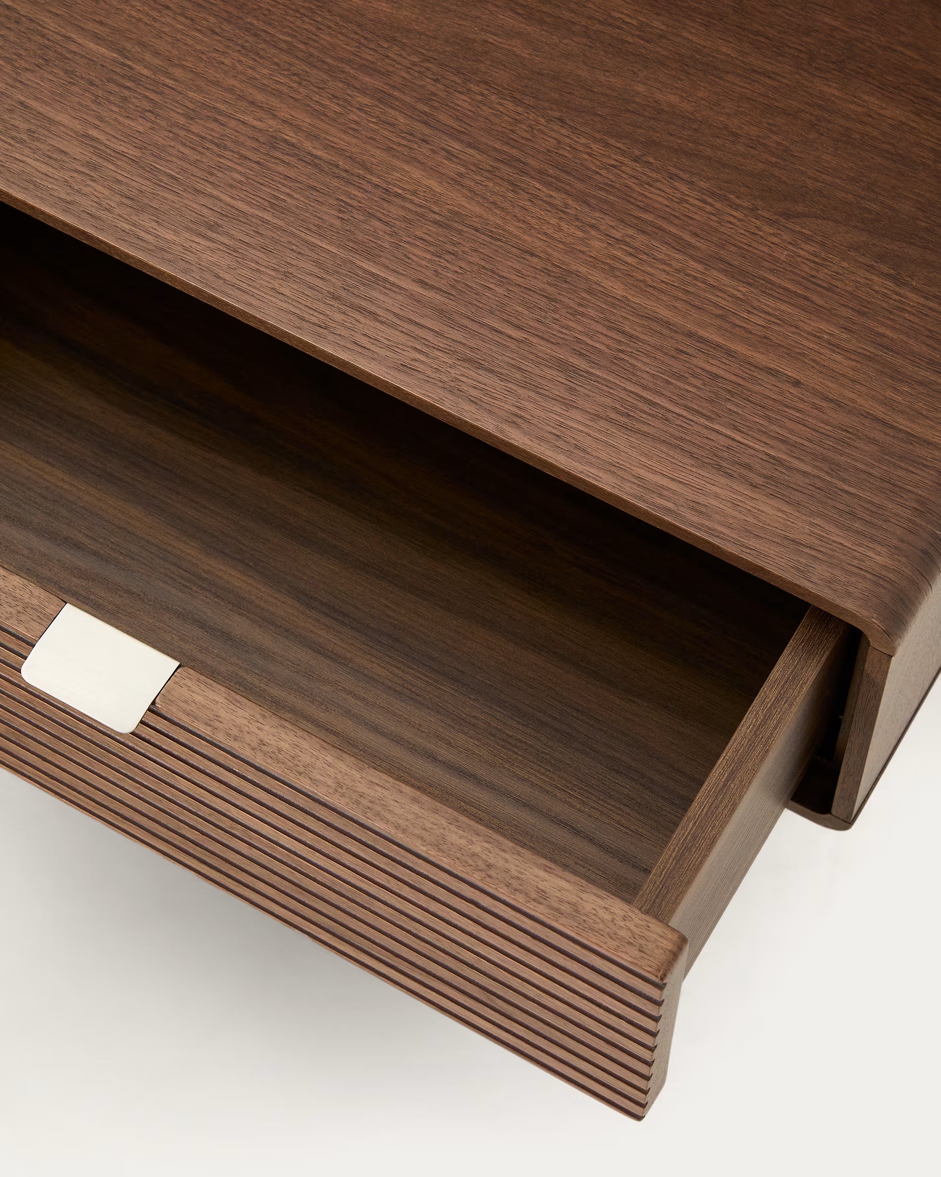 Bett mit Schränken NORLEN dunkelbraun Nussbaumfurnier