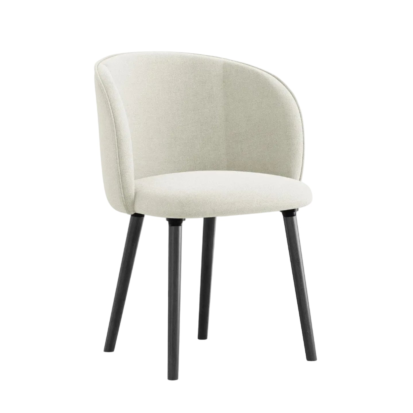 Stuhl MAIA beige mit schwarzem Eichenfuß