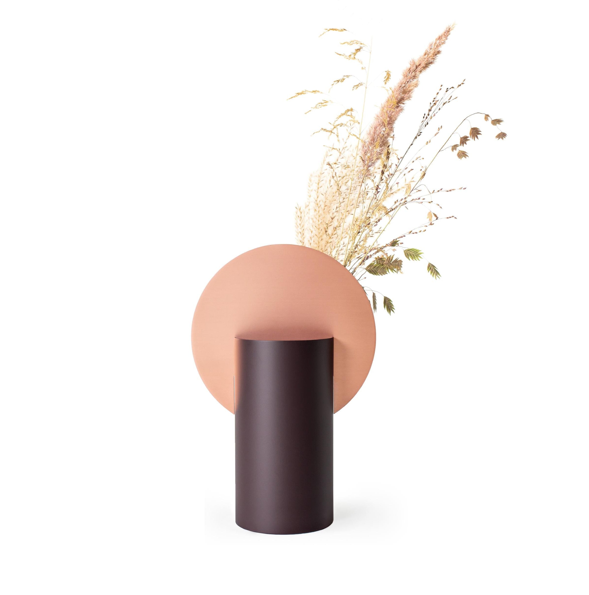 Vase MALEVICH bordeaux mit Kupfer