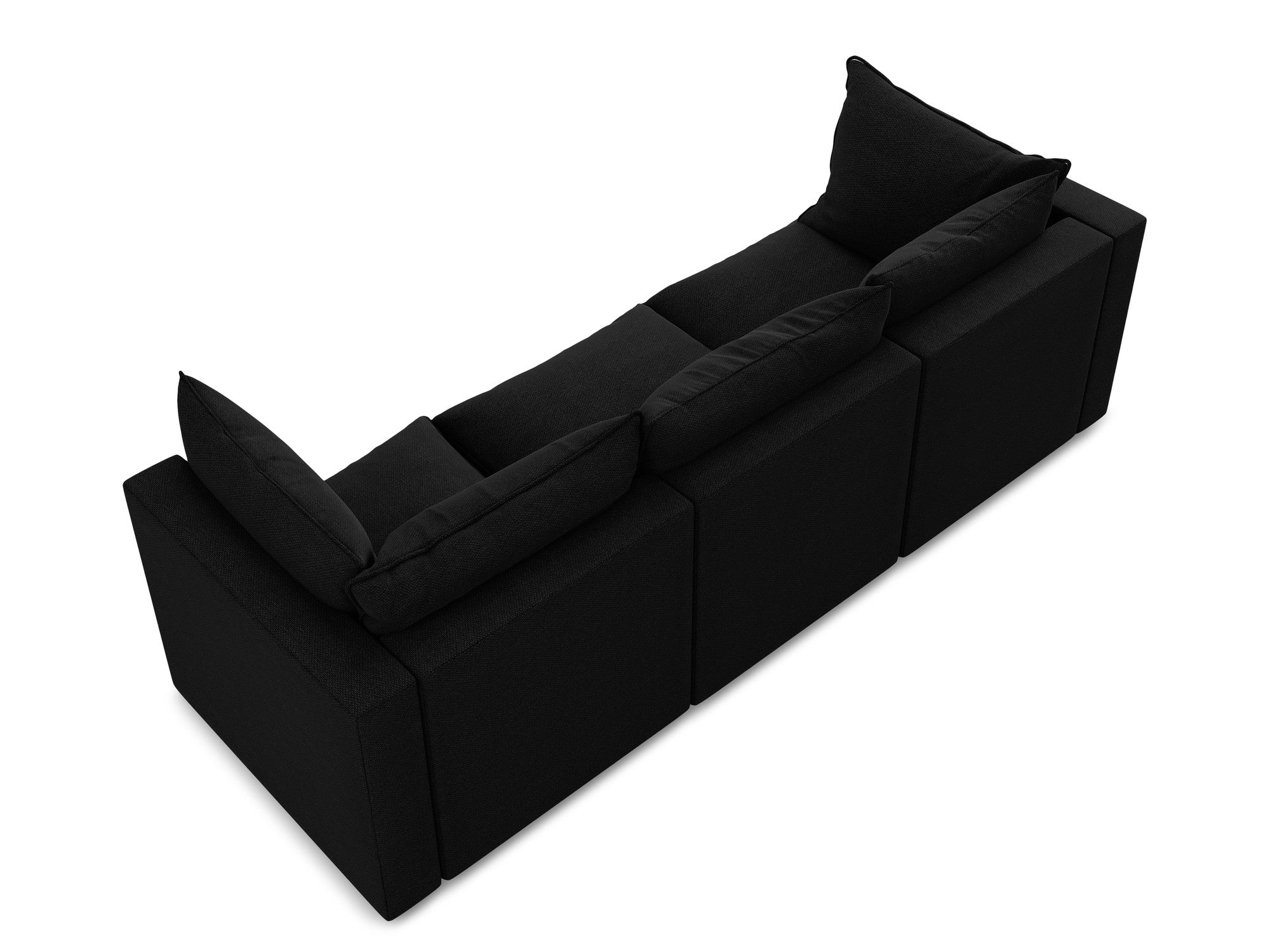 3-Seater Sofa MANAO Black Boucle