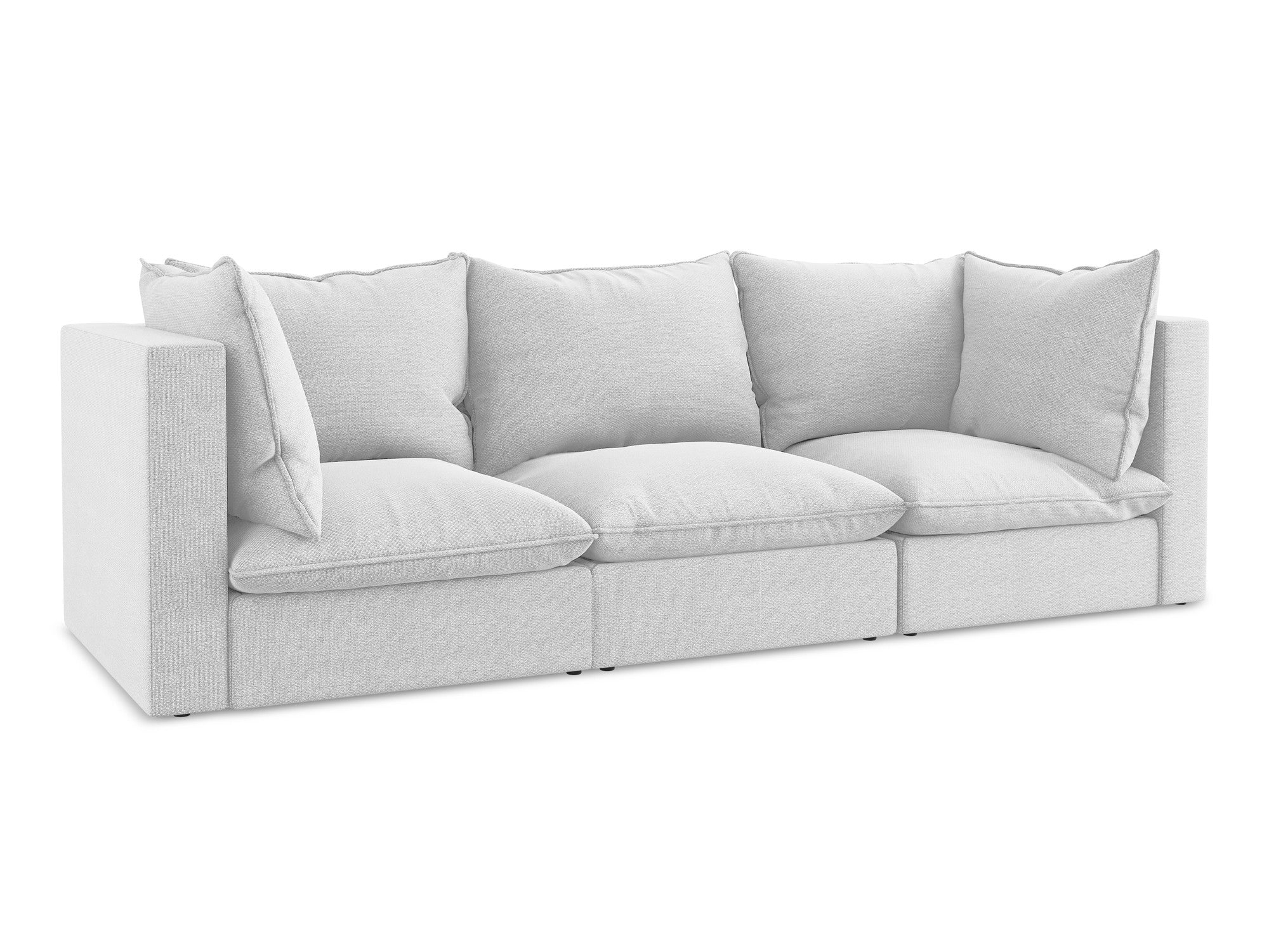 3-Seater Sofa MANAO Silver Boucle
