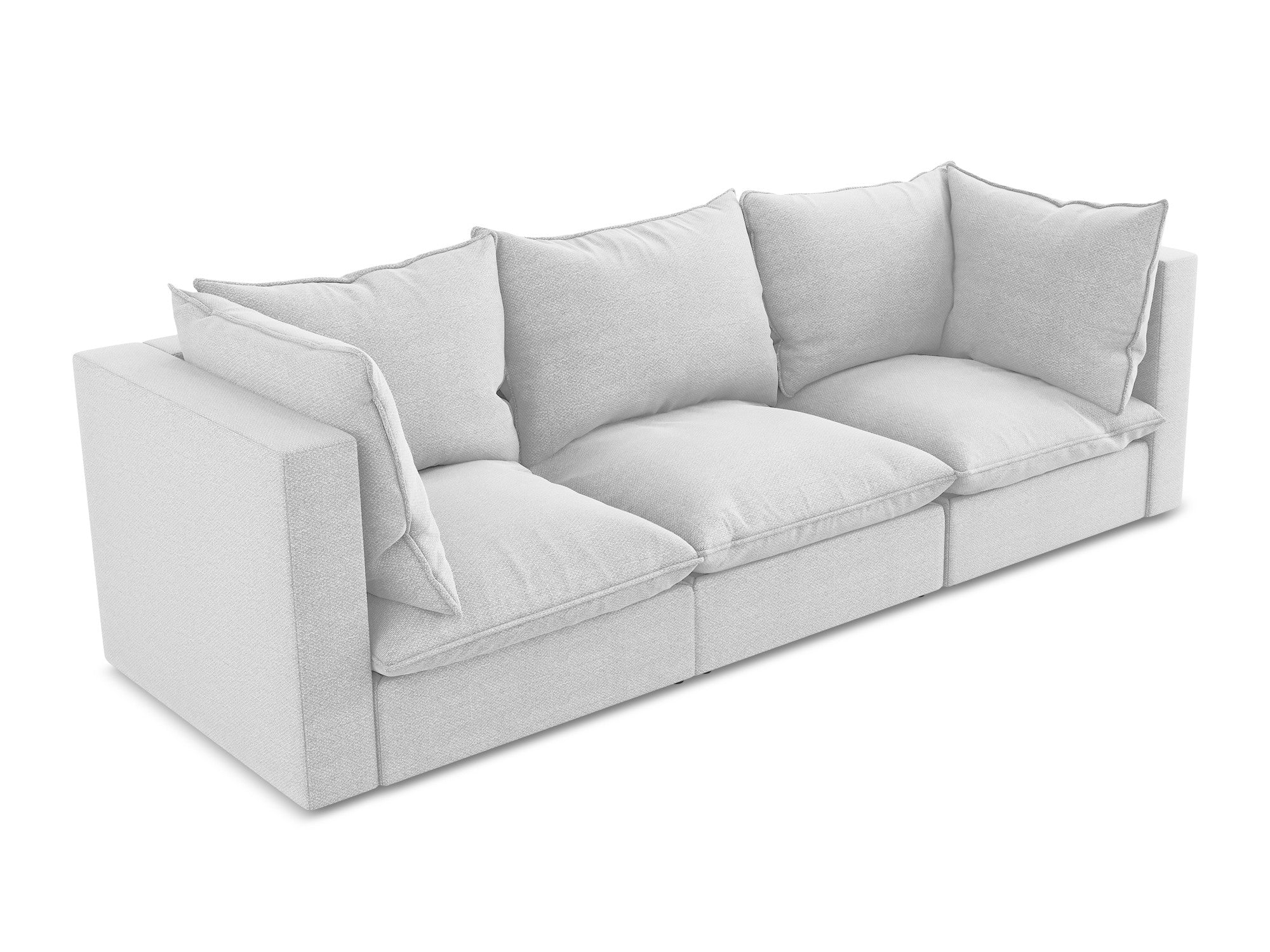 3-Seater Sofa MANAO Silver Boucle