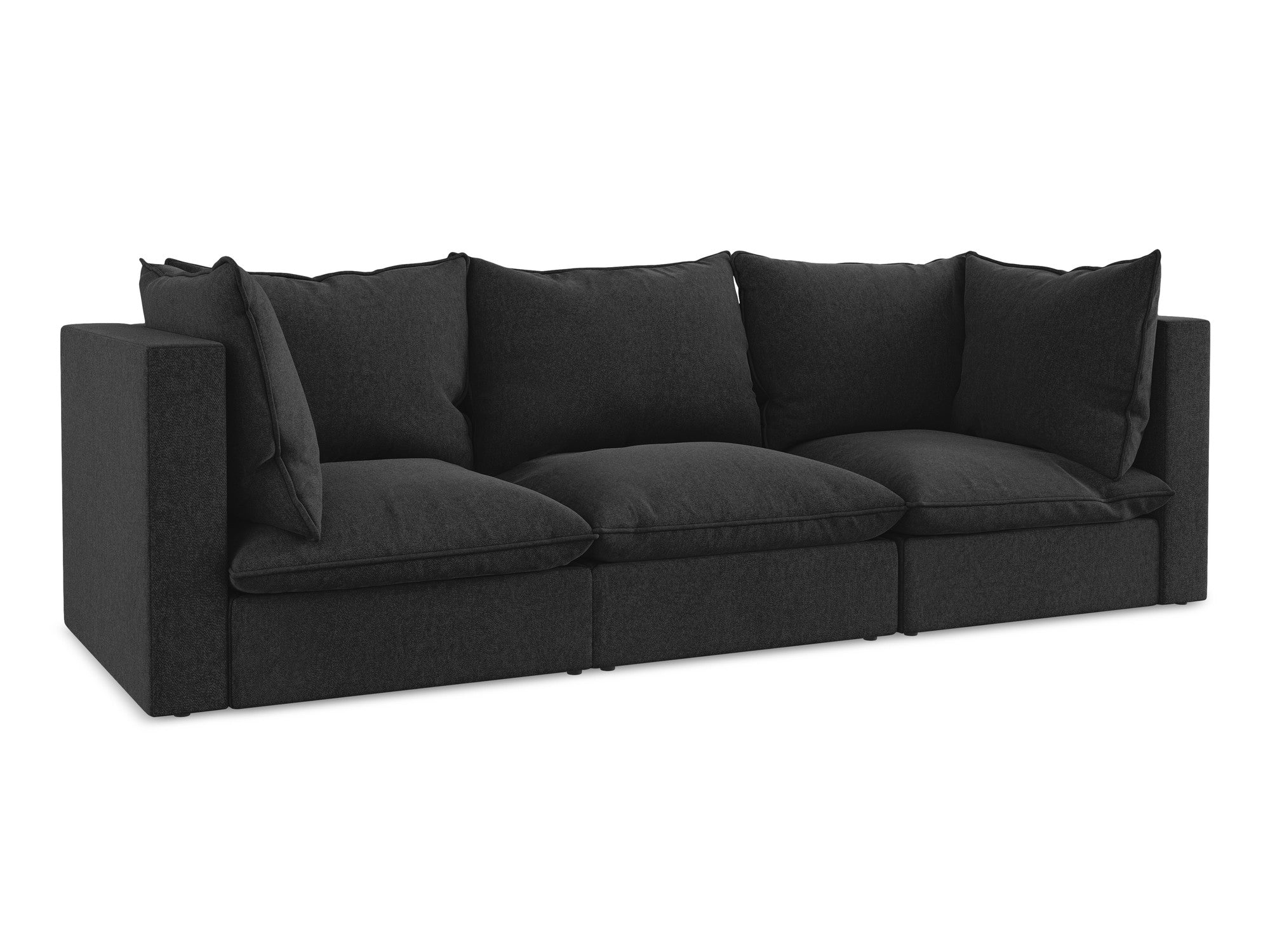 Black 3-Seater Velvet Sofa MANAO