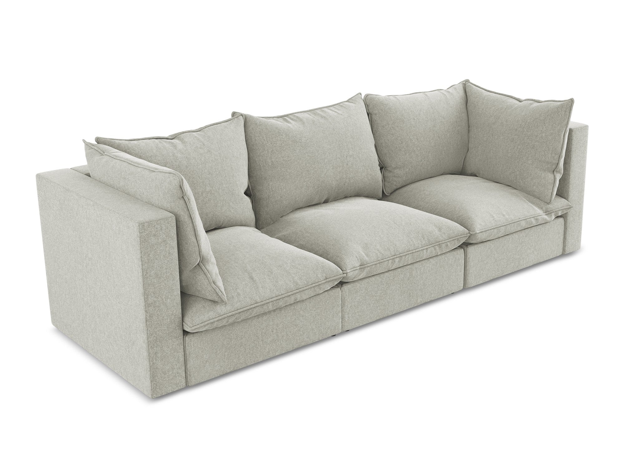 Velvet Sofa for 3 People MANAO Light Gray