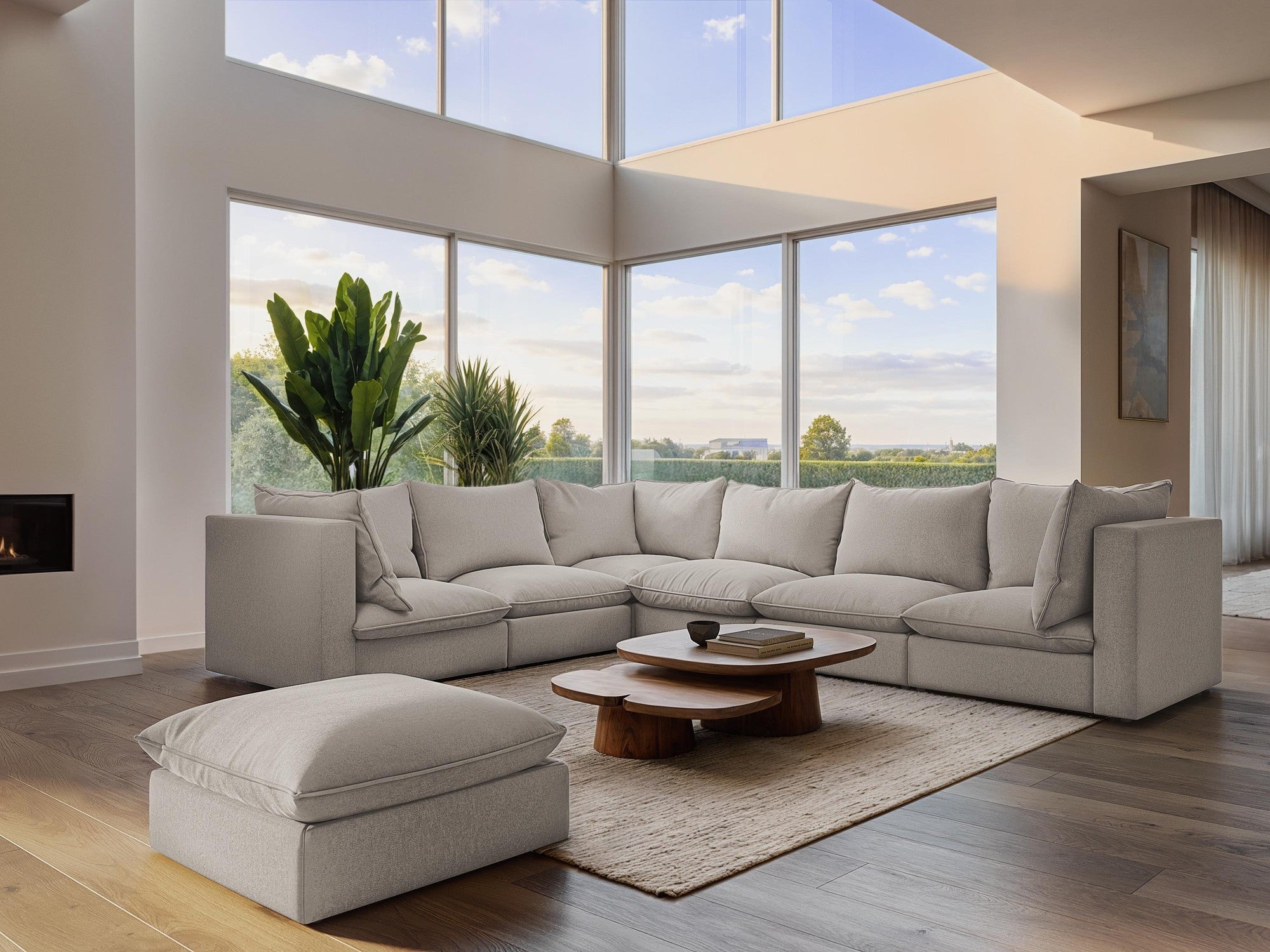 3-Seater Sofa MANAO Black Boucle