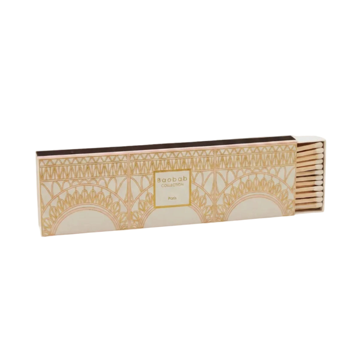 Streichholzschachtel MATCHES MY FIRST BAOBAB PARIS puderrosa mit Gold