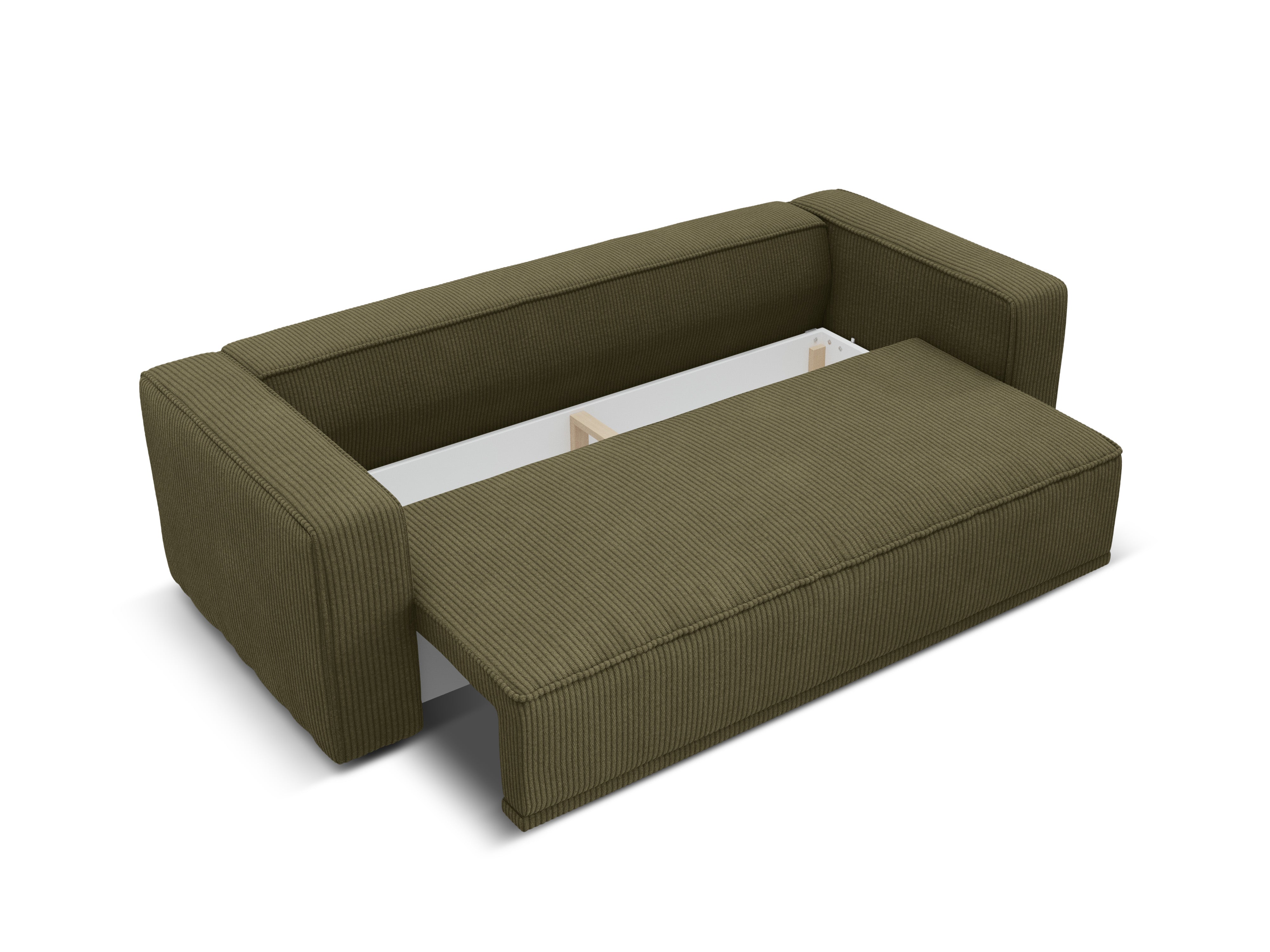 RIBES Sofa with Sleeping Function Green Corduroy