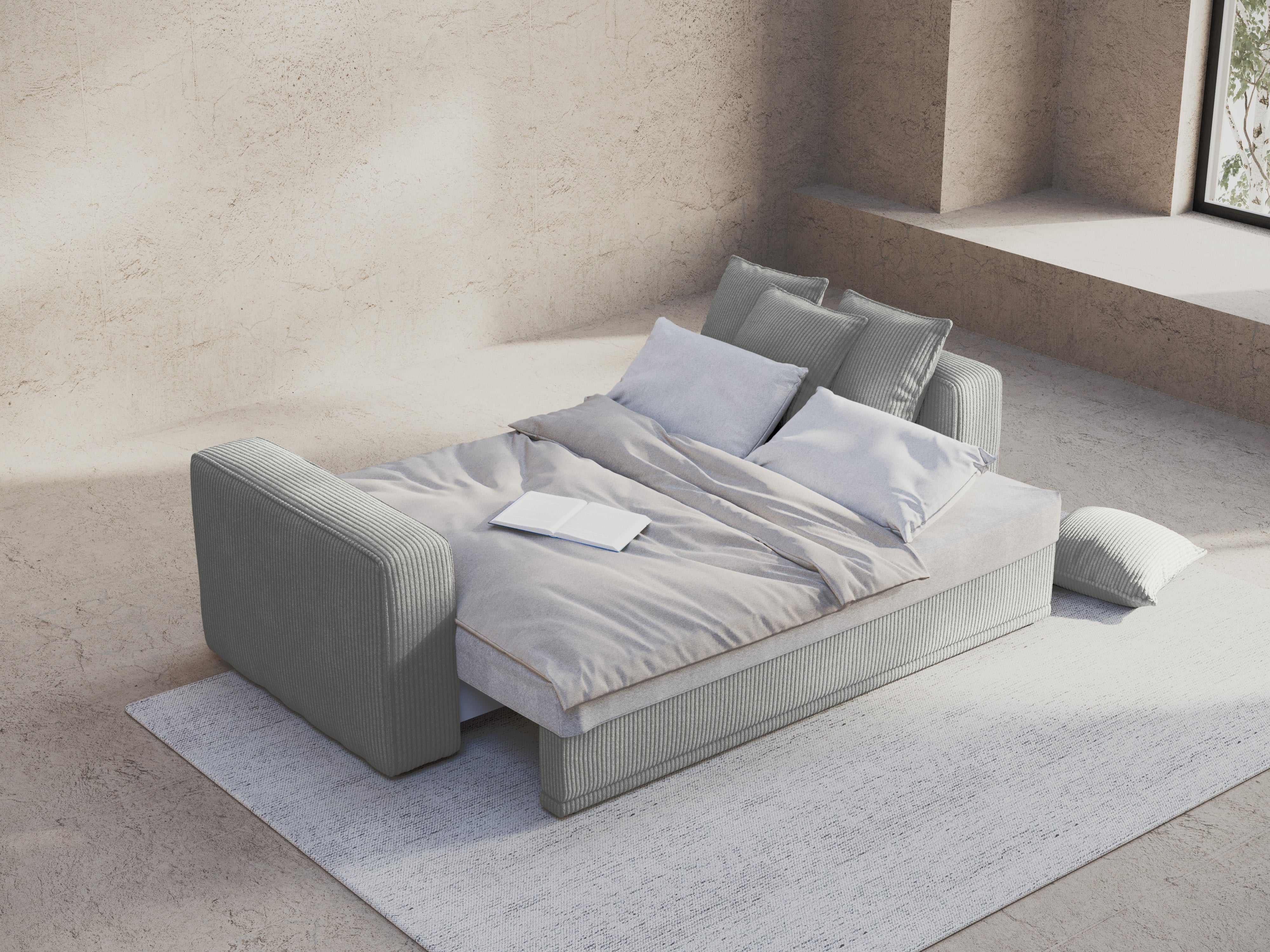 Sofa mit Schlaffunktion RIBES grauer Cord