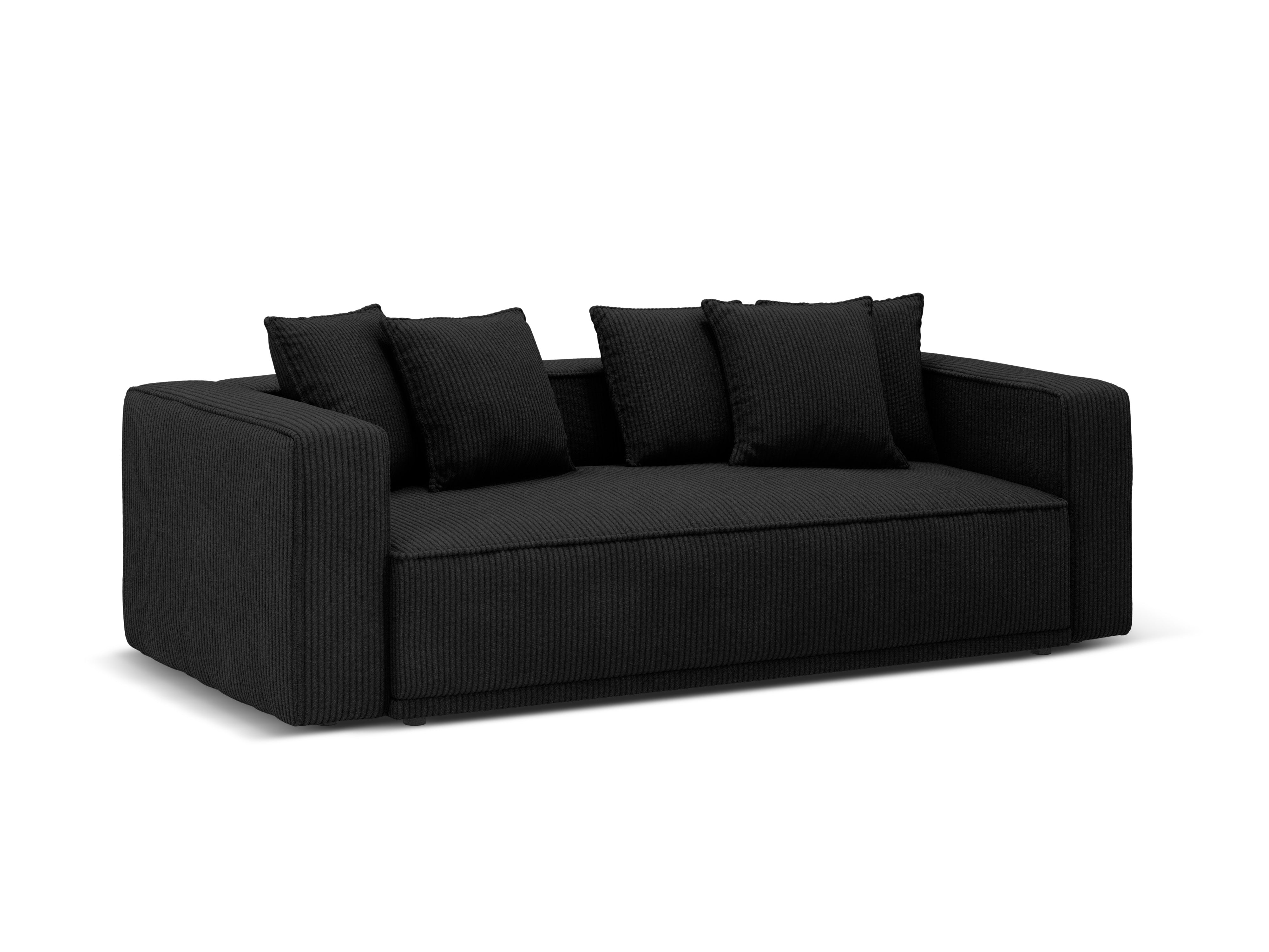 Sofa with sleeping function RIBES black corduroy