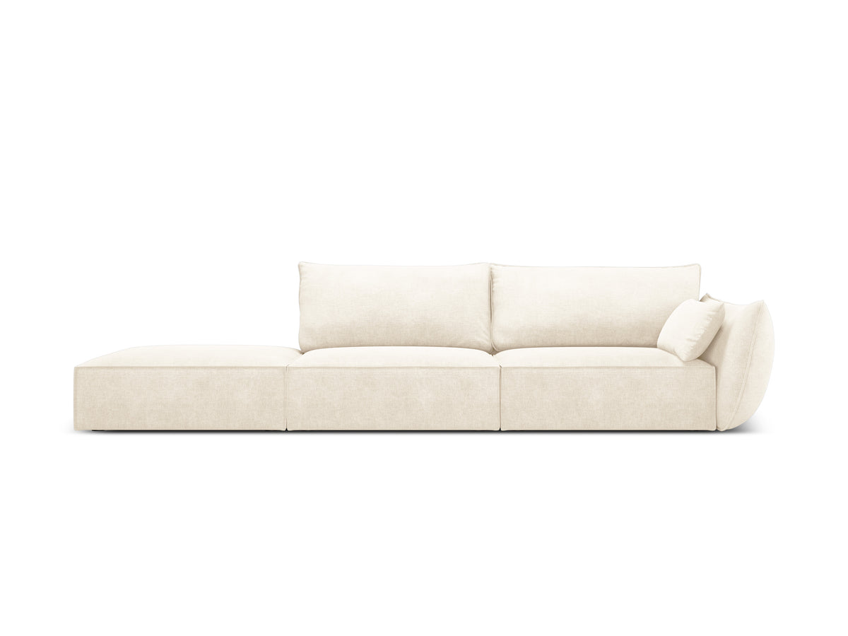 Sofa im Schneckenstoff gelassen -offen geöffneter helles Beige Vanda