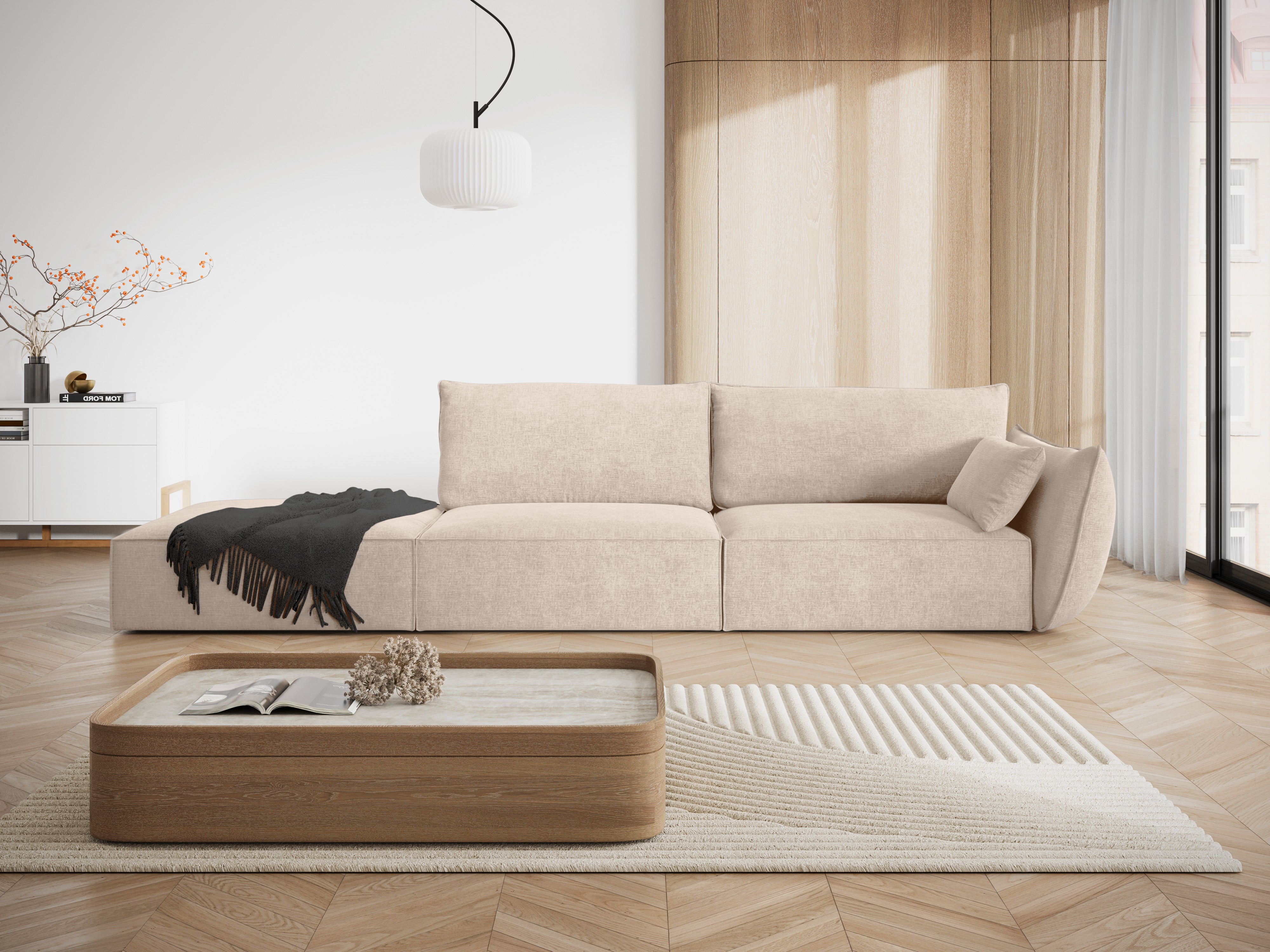 Sofa im Sofa -Stoff gelassen -offen offenes Vanda Beige