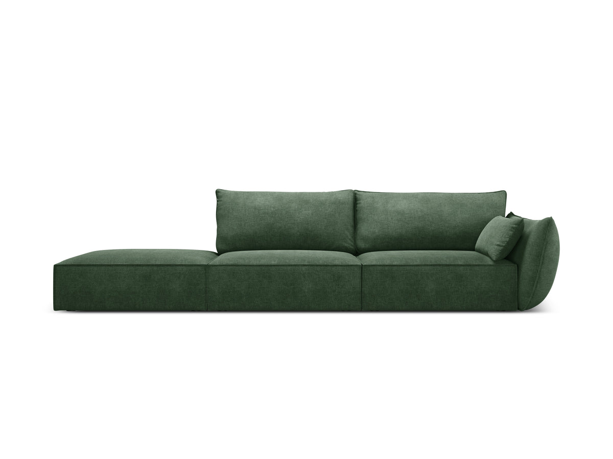 Sofa im Sofa -Stoff gelassen -offen geöffneter Vanda Flasche Grün