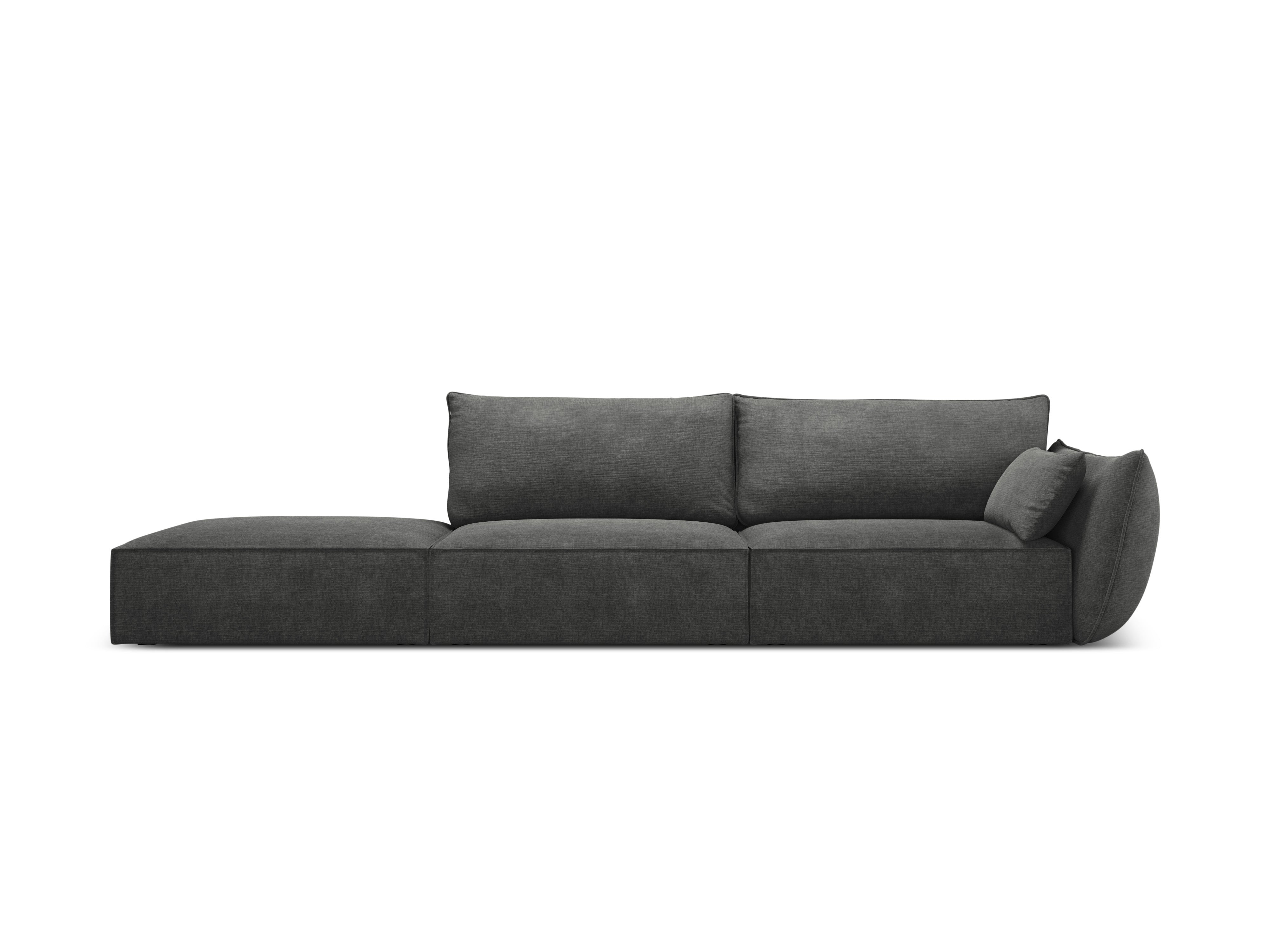 Sofa im Sofa -Stoff gelassen -offen offenes Vanda dunkelgrau