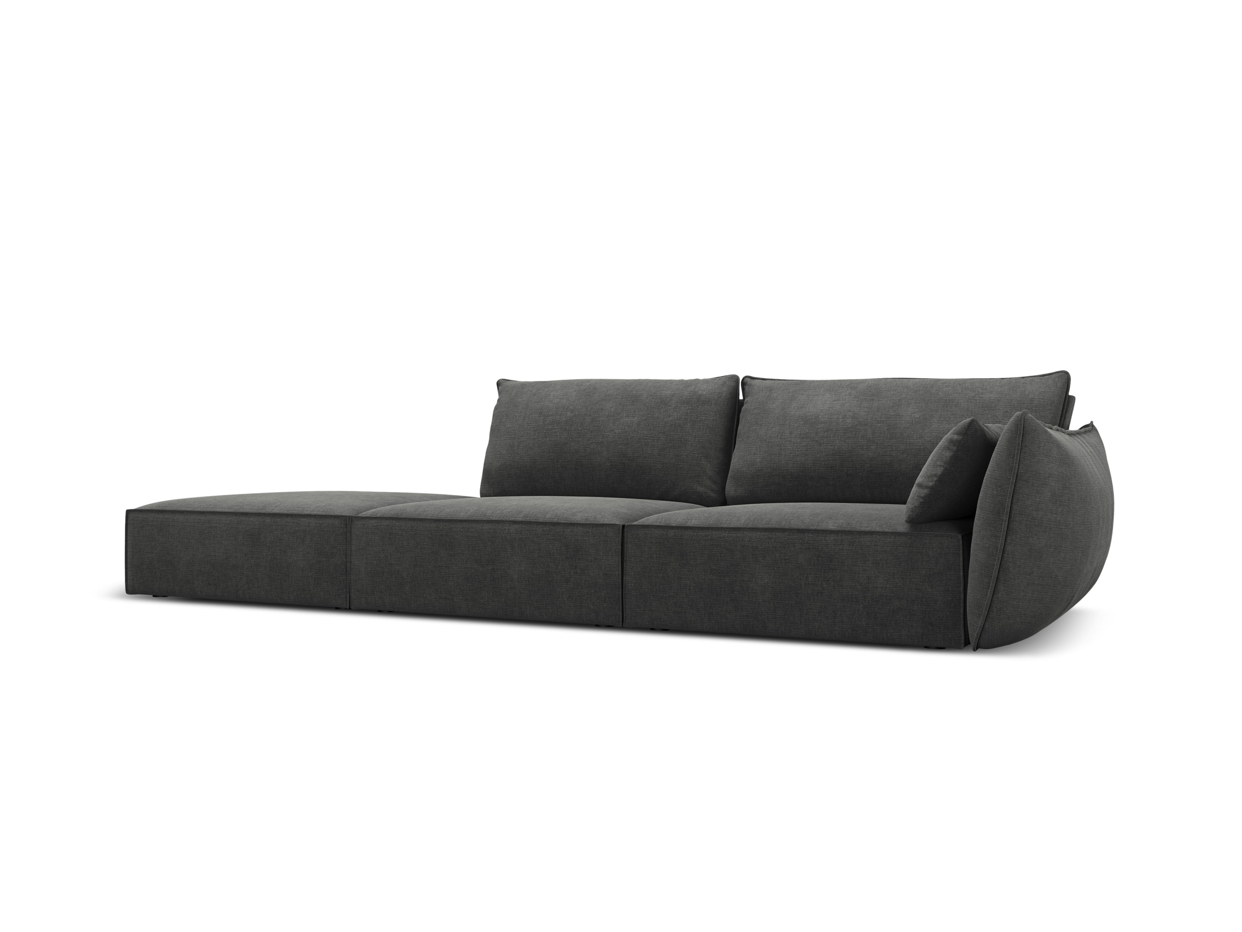 Sofa im Sofa -Stoff gelassen -offen offenes Vanda dunkelgrau