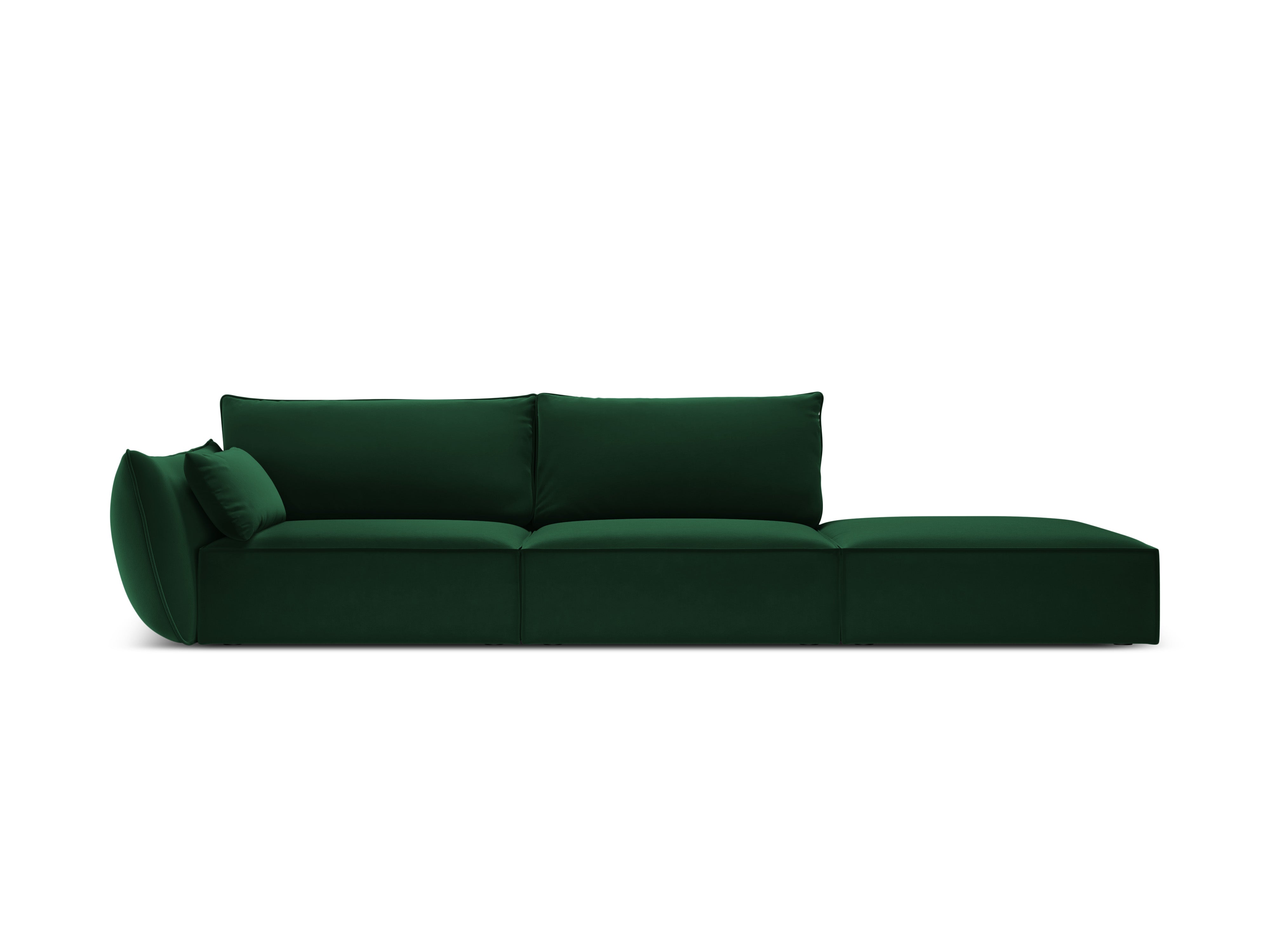 RECHTEN -SANDEL VELVET -SOFA Offenes Vanda Flasche Grün grün