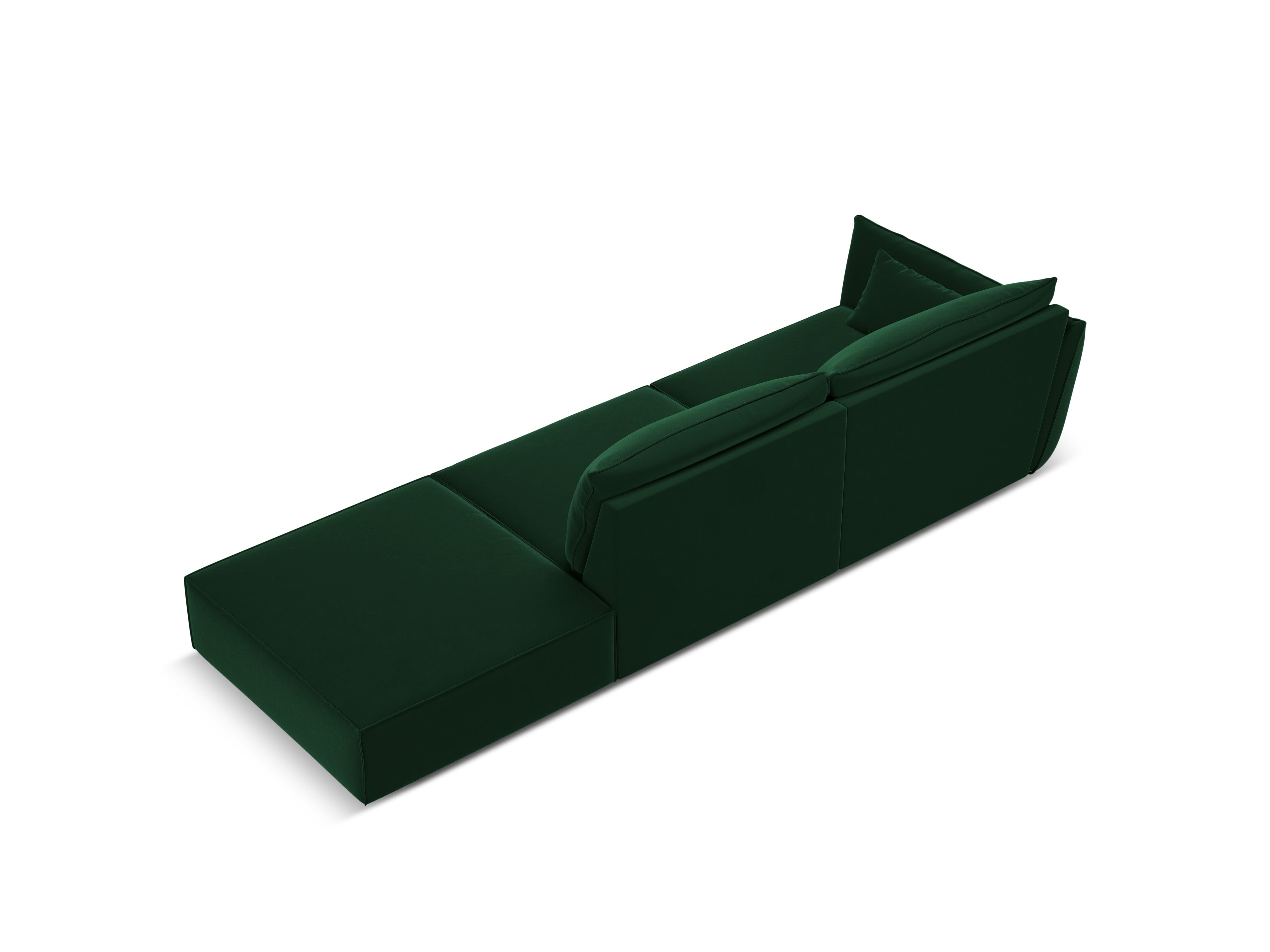 RECHTEN -SANDEL VELVET -SOFA Offenes Vanda Flasche Grün grün