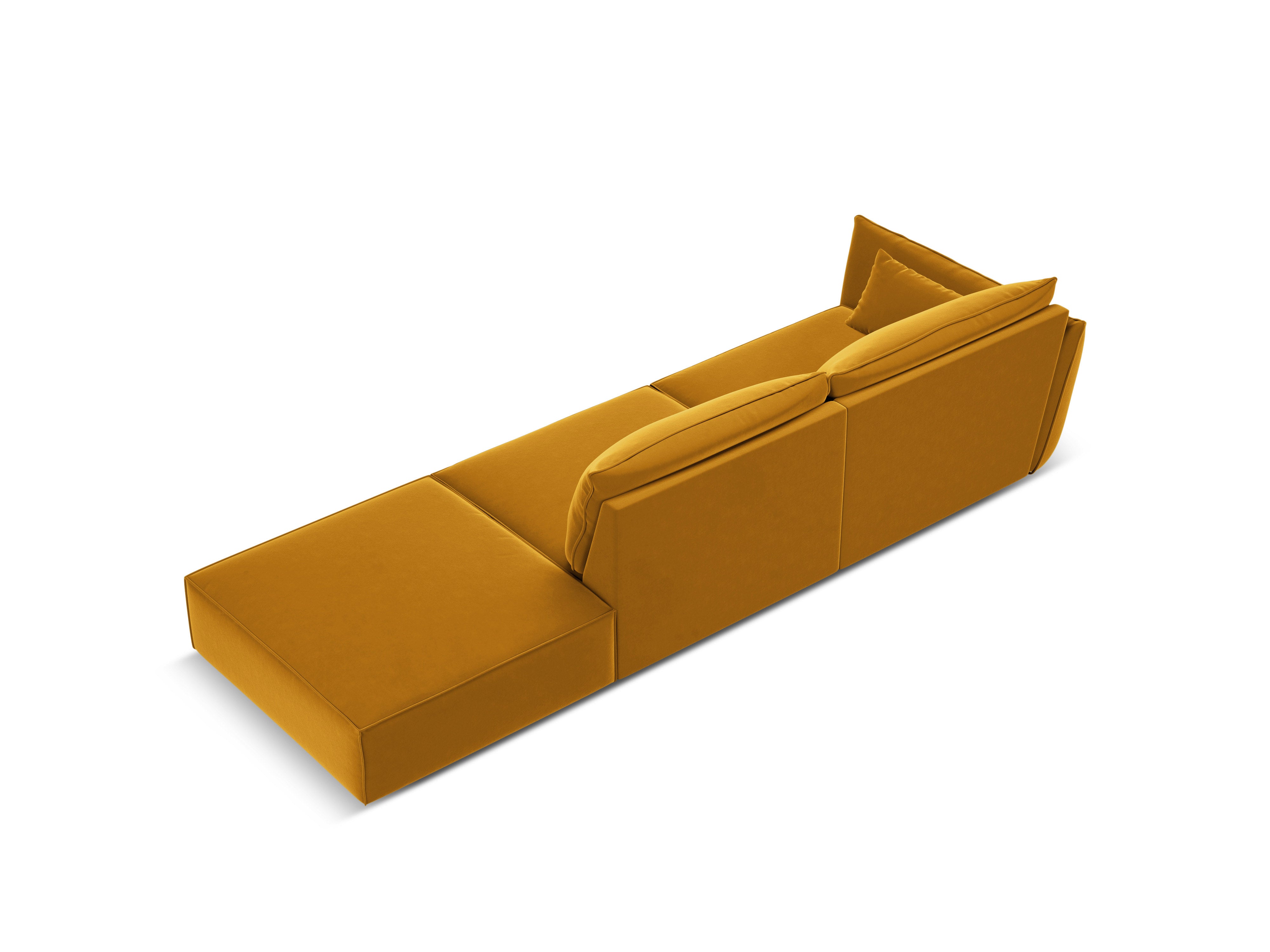 RECHTEN -SANDEL Velvet Sofa Open Senf Vanda