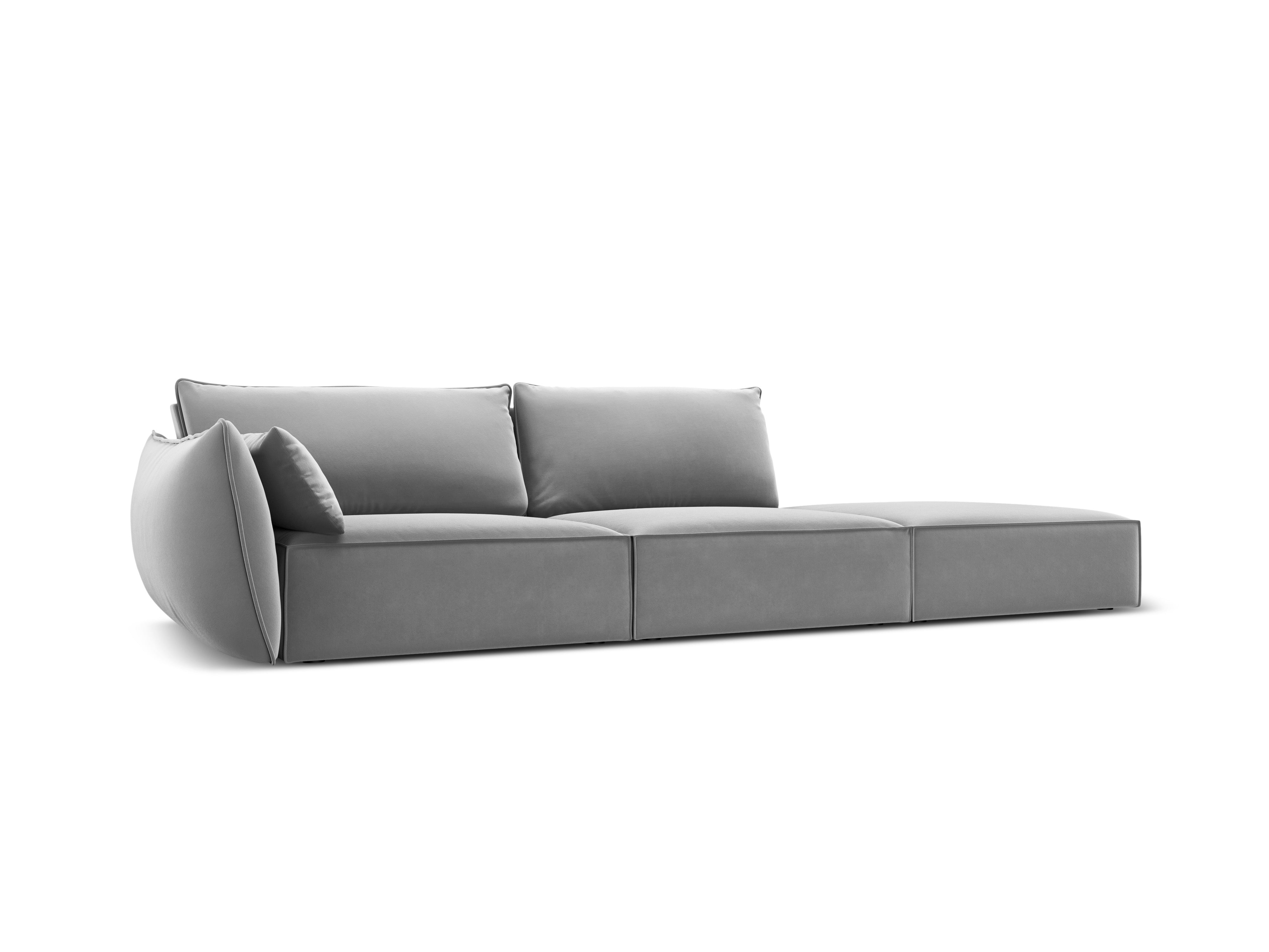 RECHTEN -SANDEL VELVET -SOFA Offen Vanda Grey