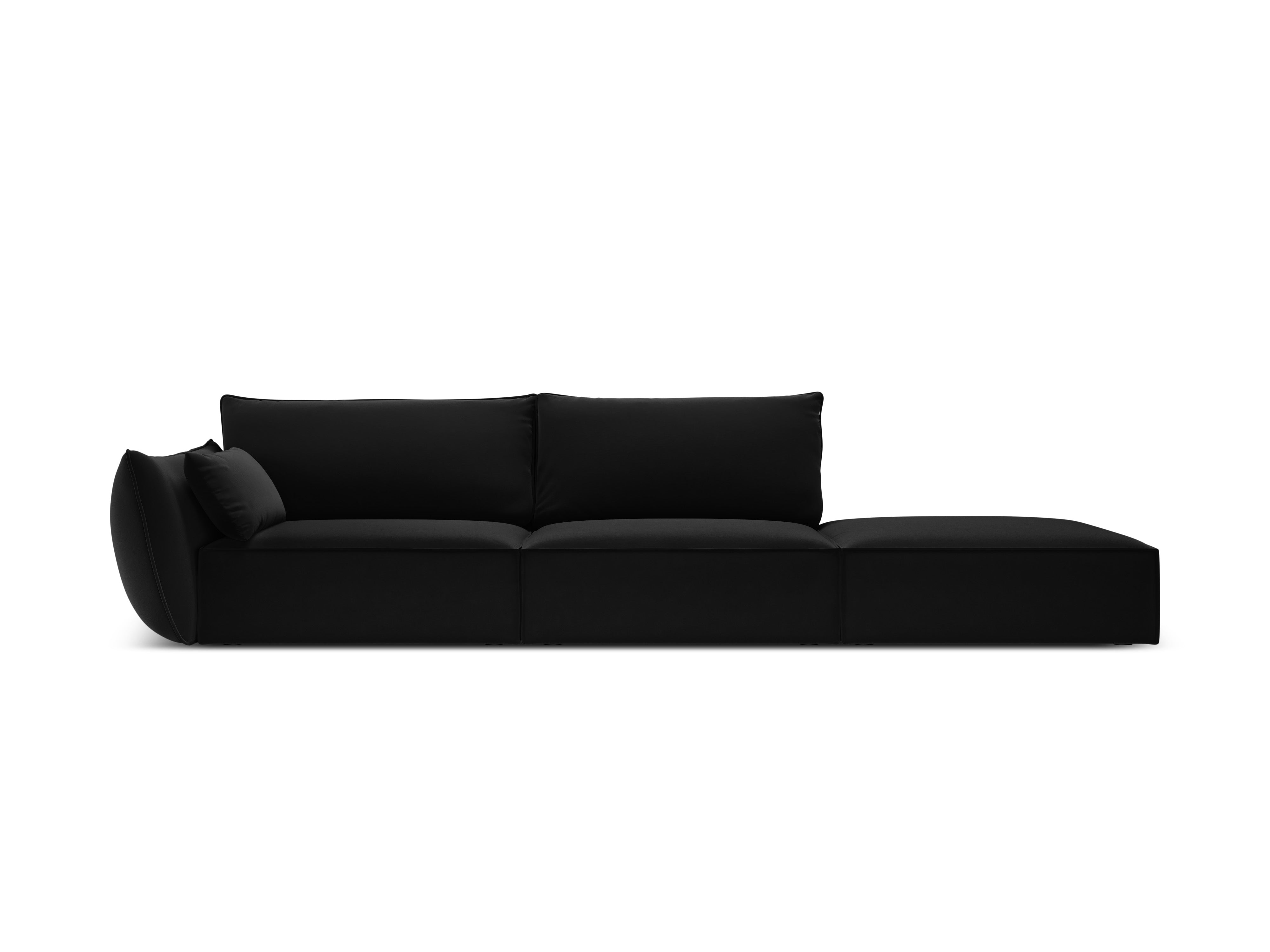 RECHTEN -SAND -STEIL VELVET SOFA Open Vanda Czarny