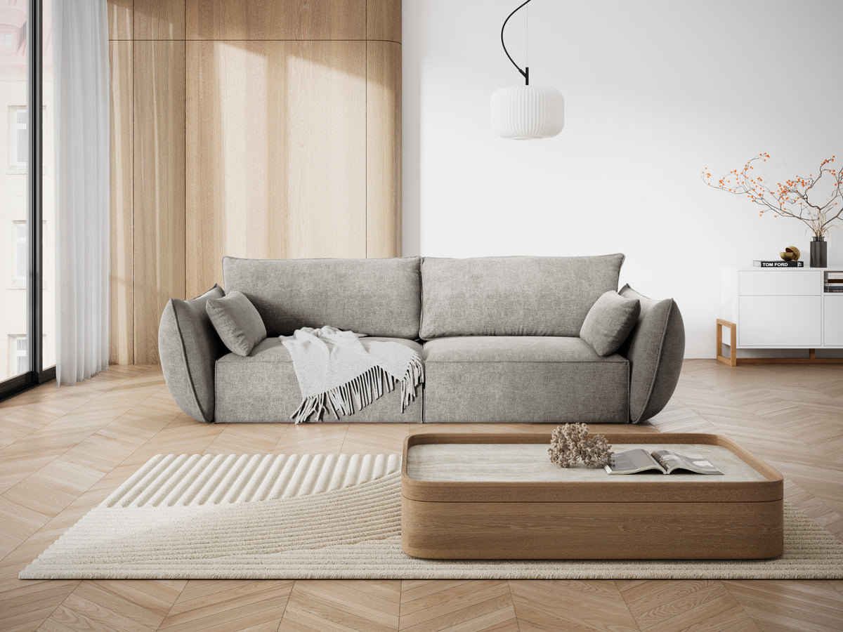 Sofa im Szenil -Stoff des 3. Vanda Jasnoszary