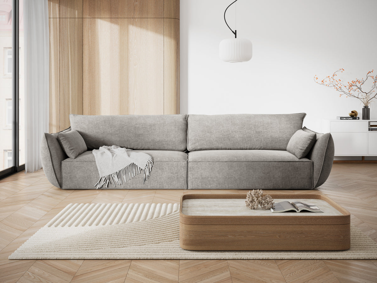 Sofa im Sofa-Stoff von 4-Personen Vanda Jasnoszary