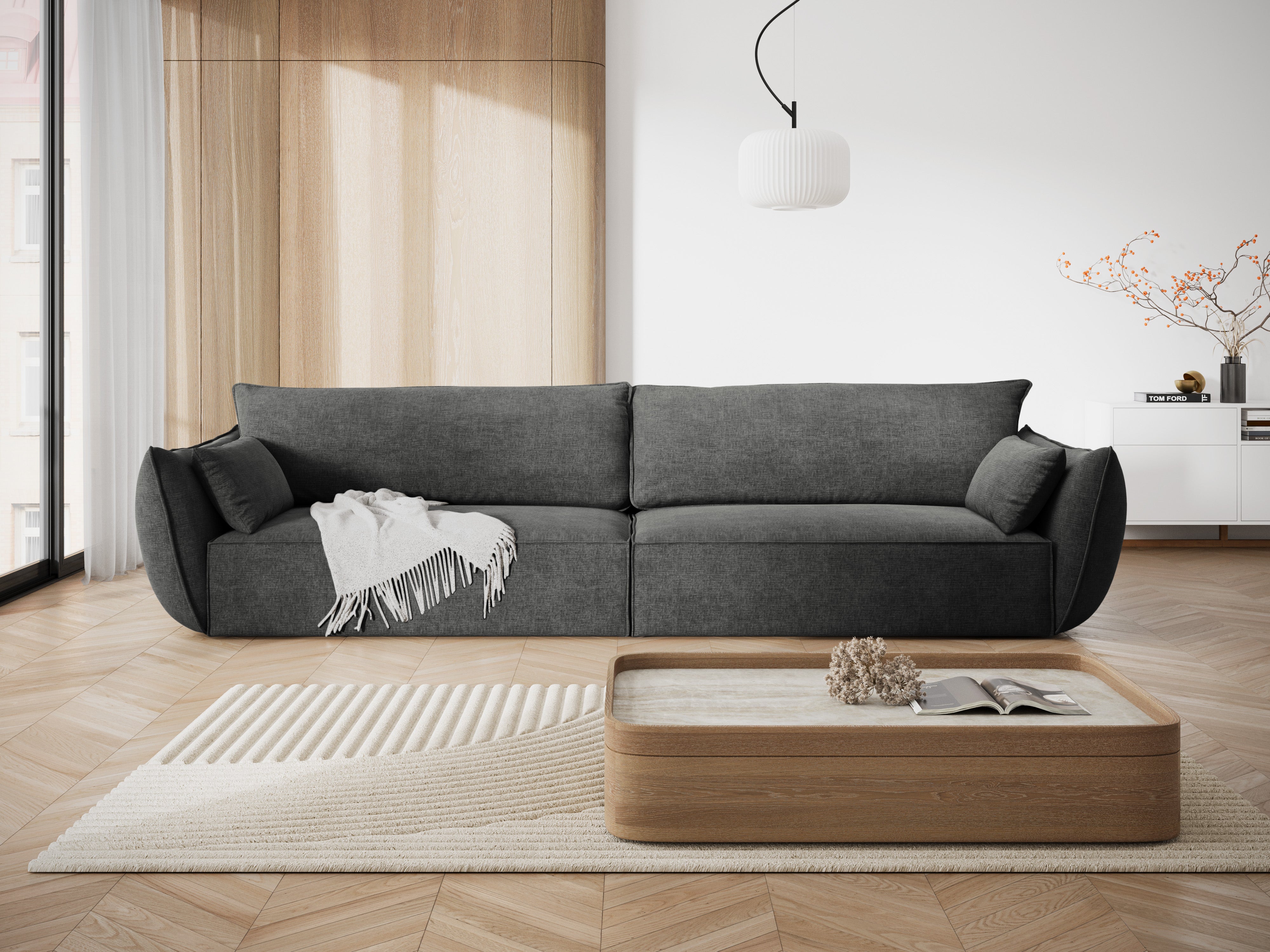 Sofa im Sofa Stoff aus 4-Personen Vanda Dunkelgrau