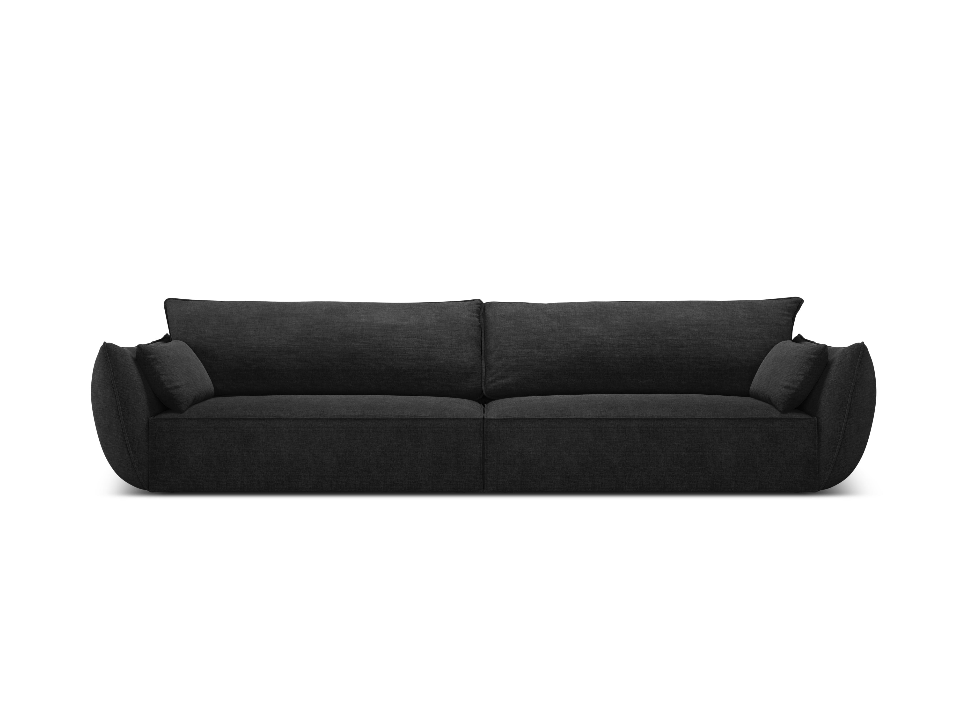 Sofa im Sofa-Stoff aus 4-Sitzer Vanda Czarny
