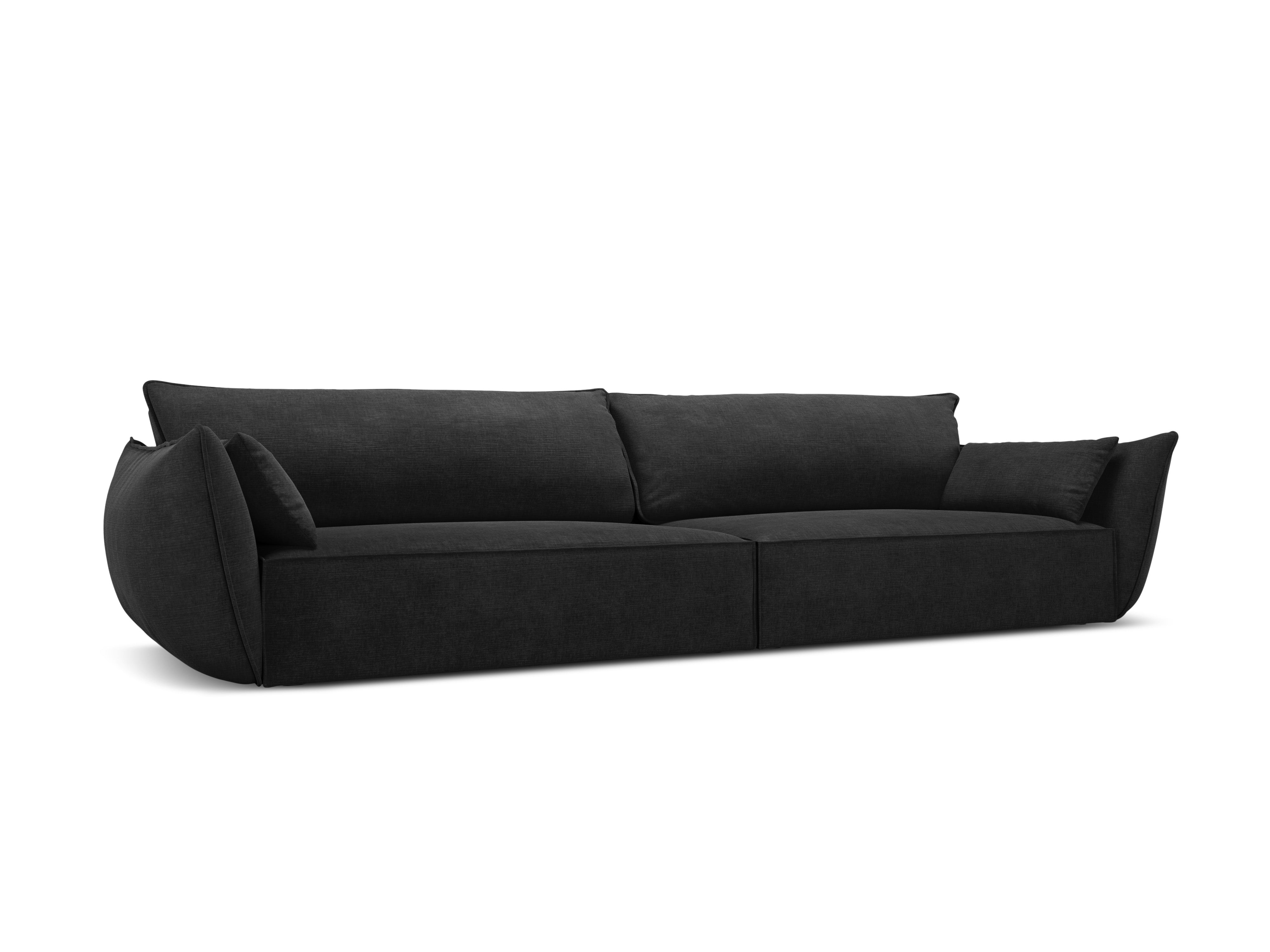Sofa im Sofa-Stoff aus 4-Sitzer Vanda Czarny